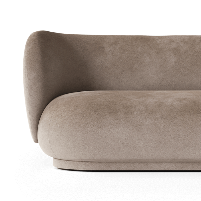 Linkes Sofa Rico Divan verblasste Velvet Beige