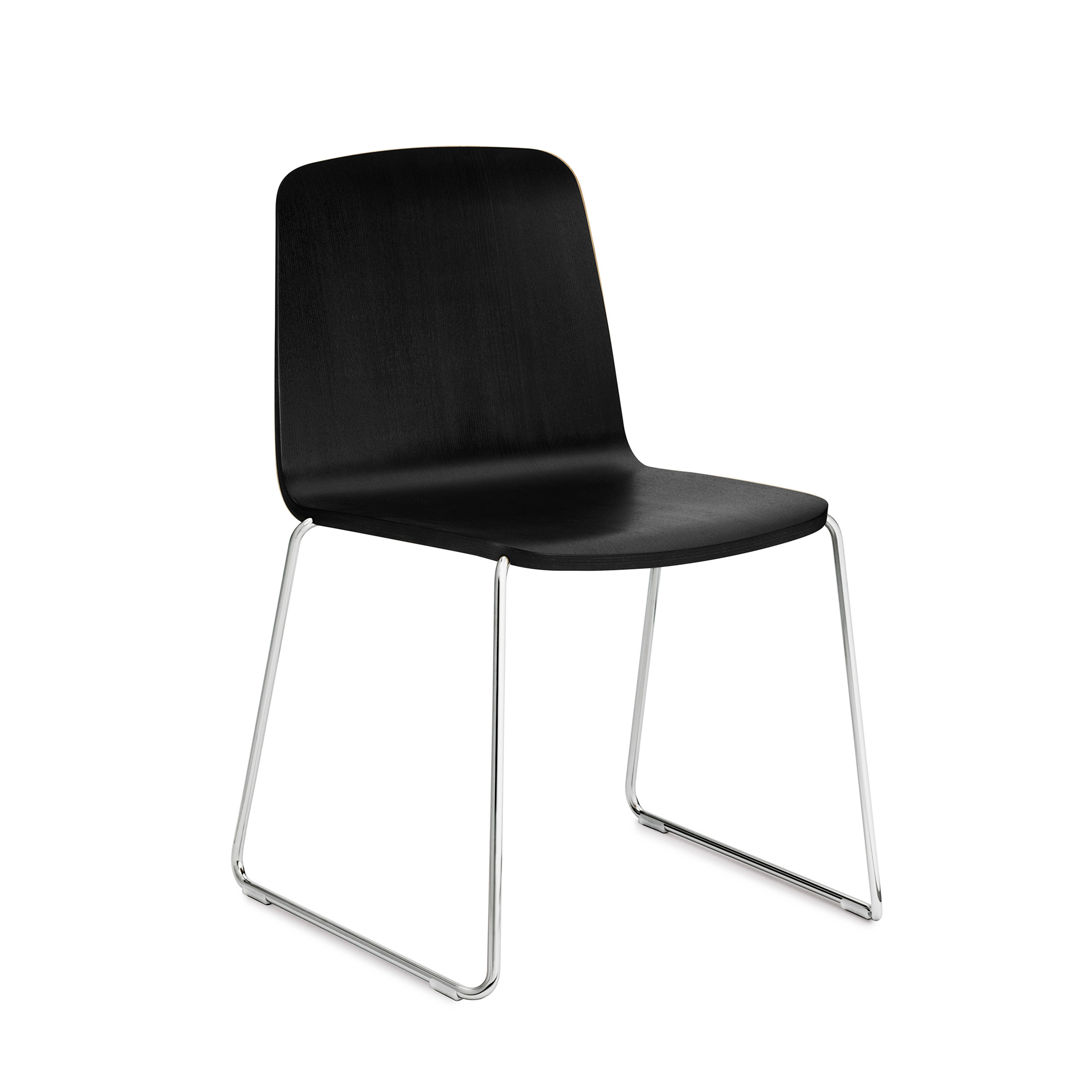 Black ash chair with a chrome base