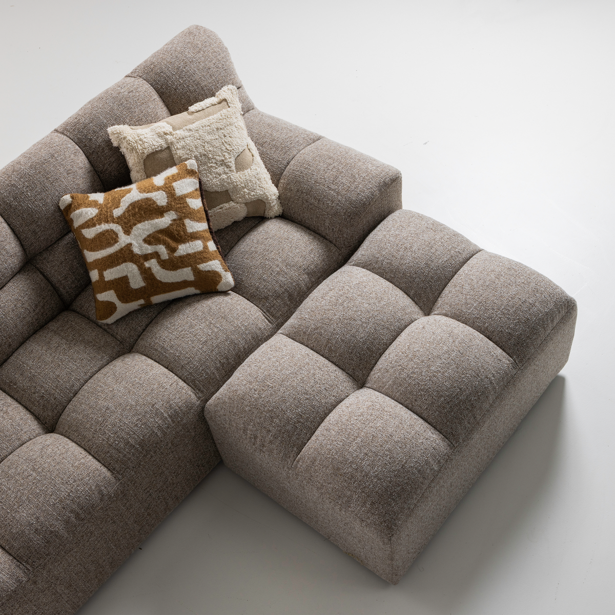 Pouf ALLURE Hellbeige Melange