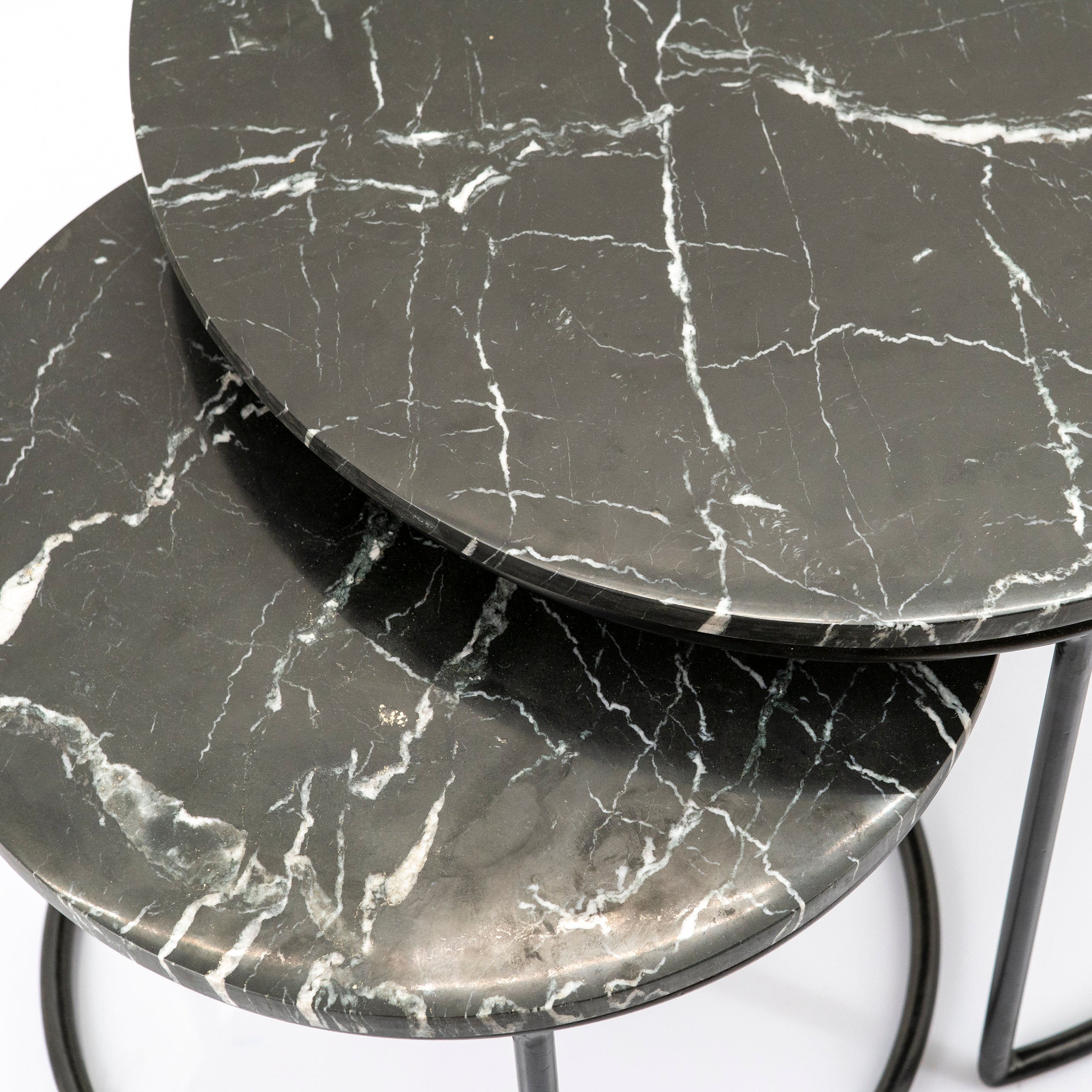 Set von Couchtischen ROMEO schwarzer Marmor