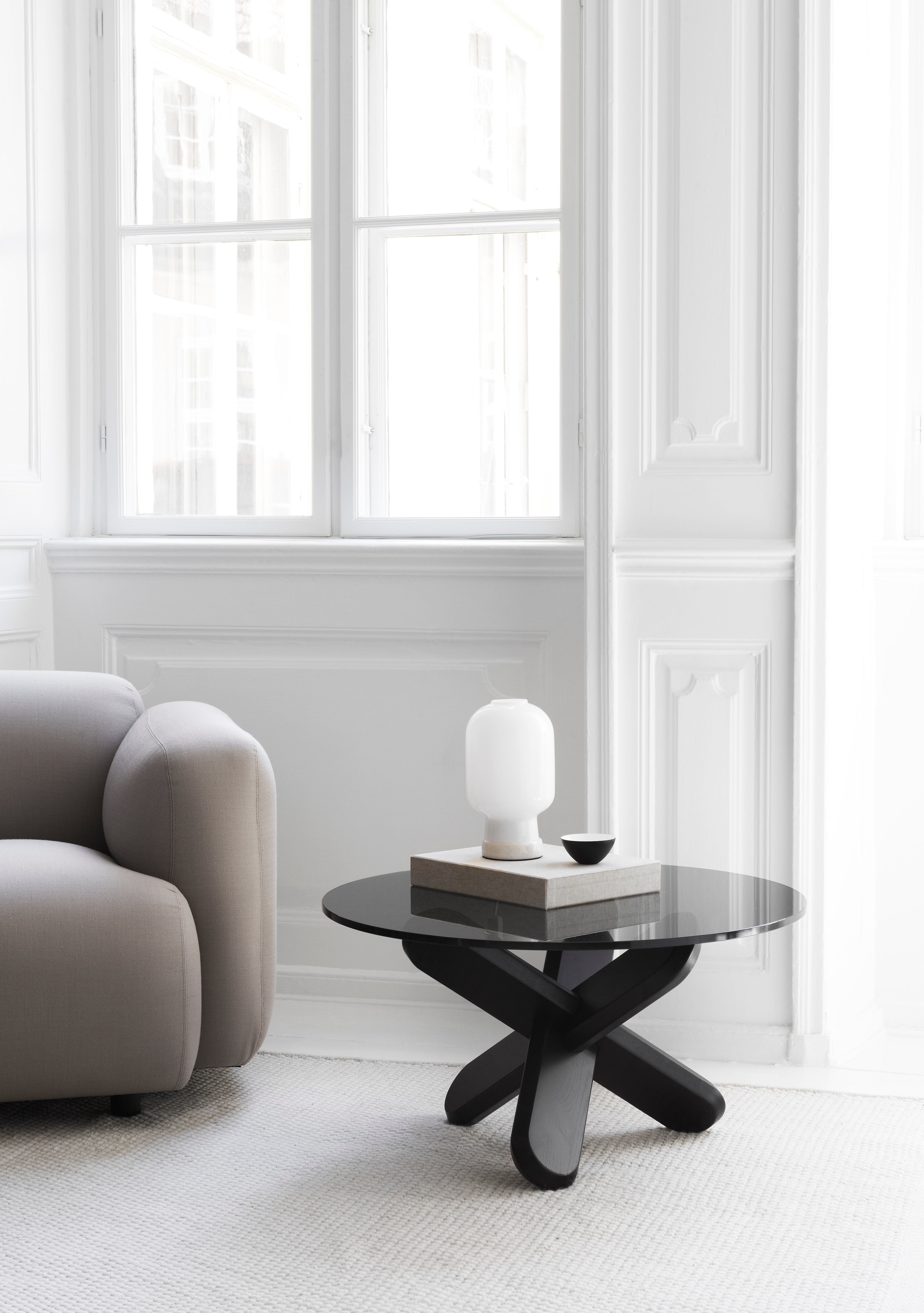 AMP table lamp white glass with white marble