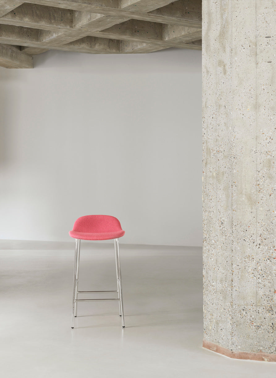 Upholstered forms with a burgundy base