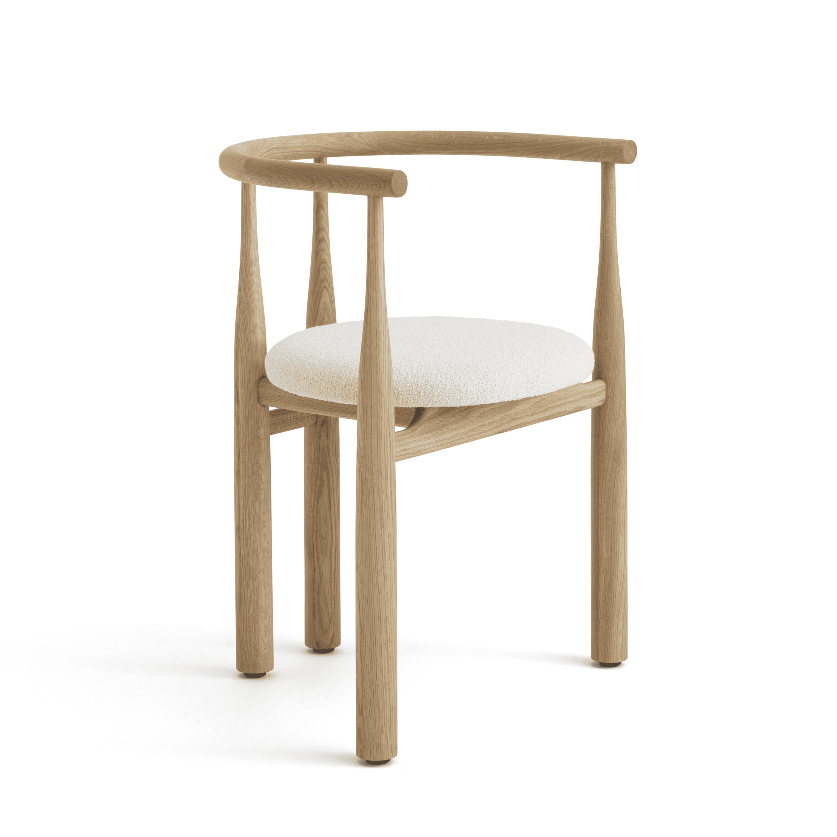 Bukowski chair upholstered with an oak base