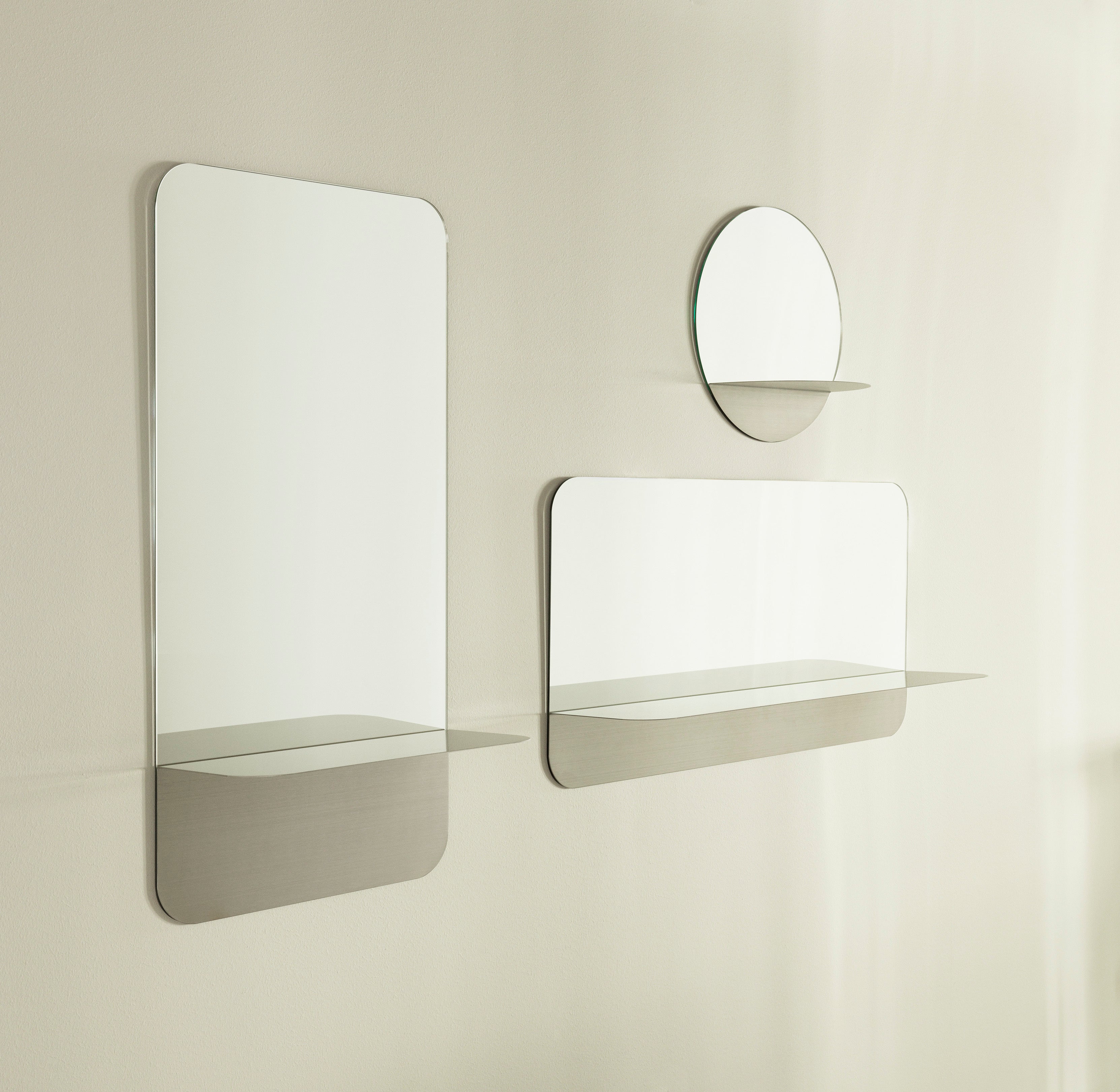 HORIZON HORIZONTAL Mirror with Shelf White