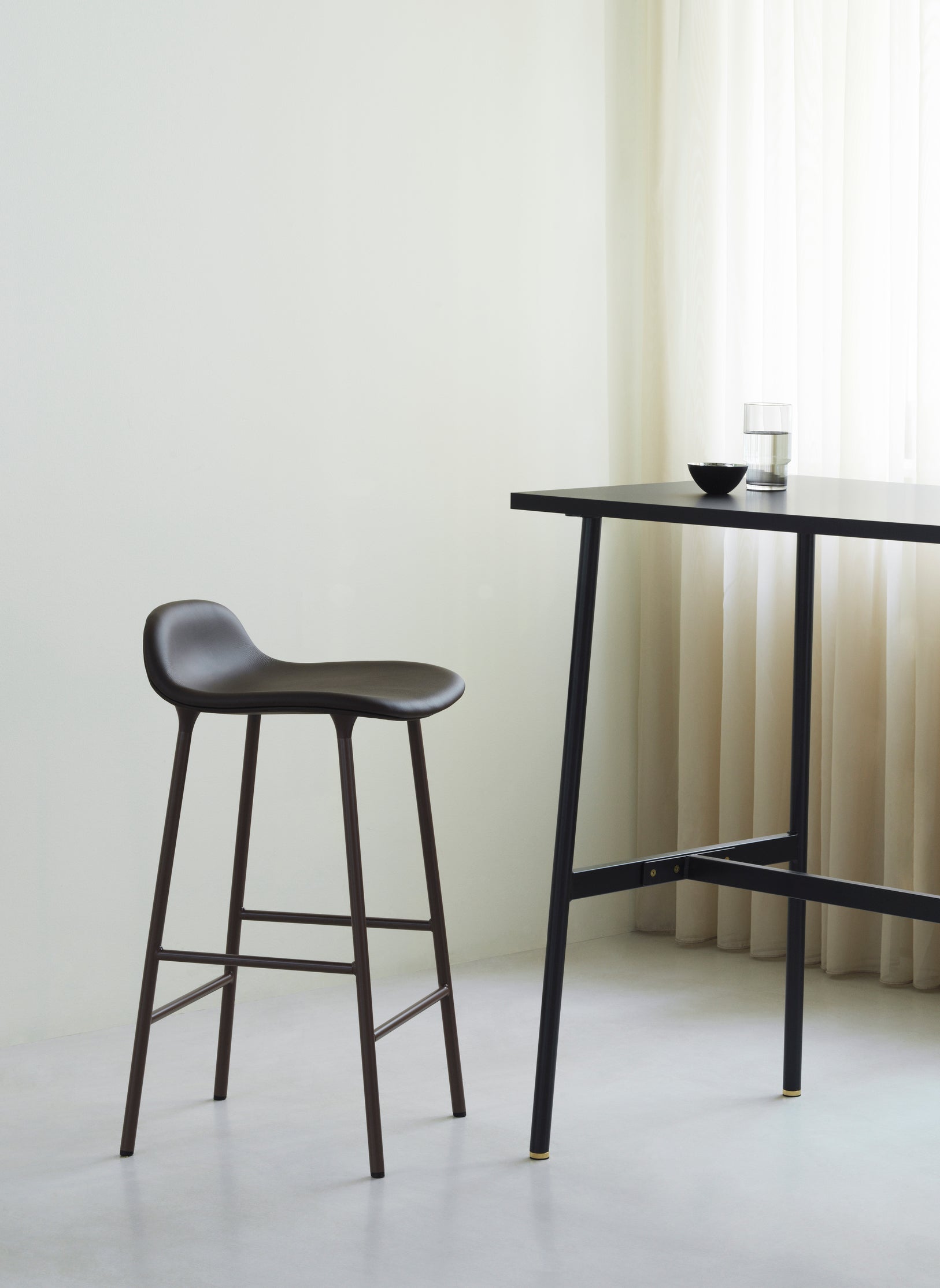 Upholstered forms with a burgundy base