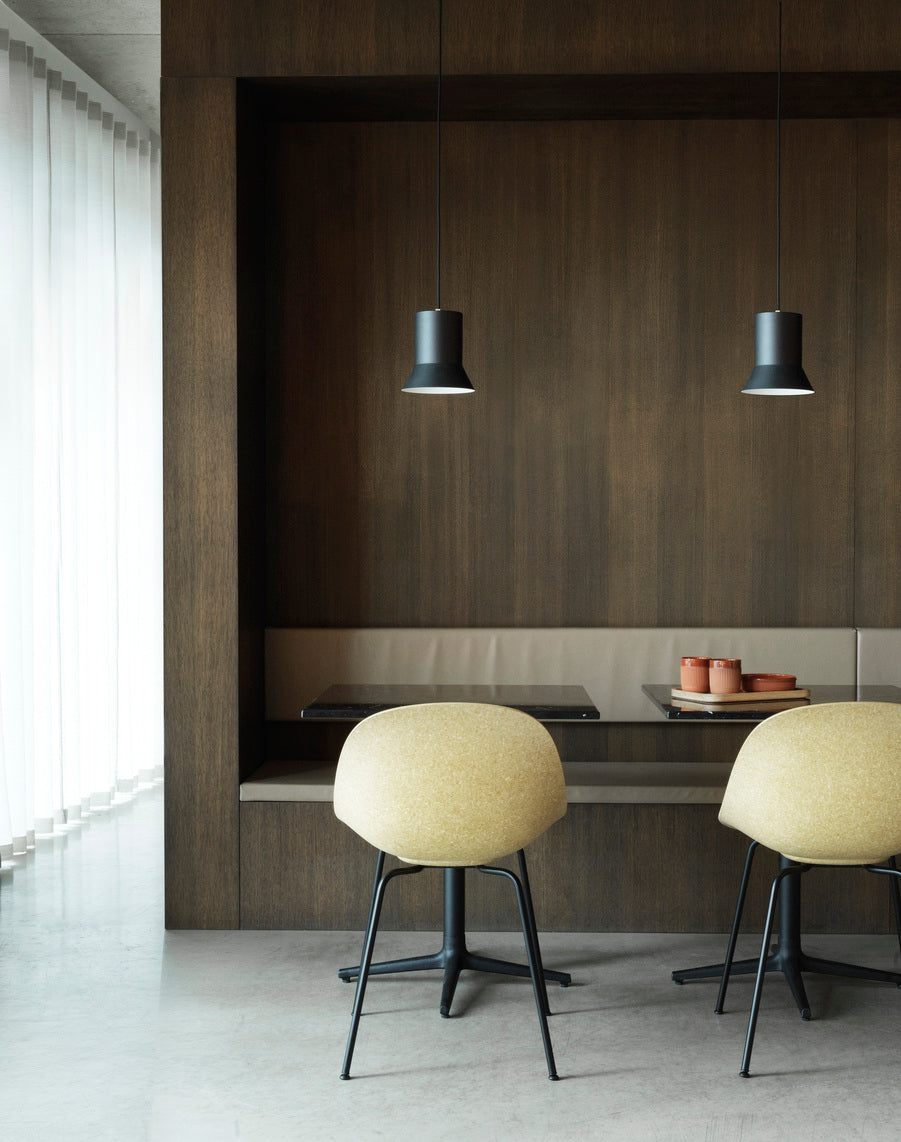 Cafe table allez marble top with a black base