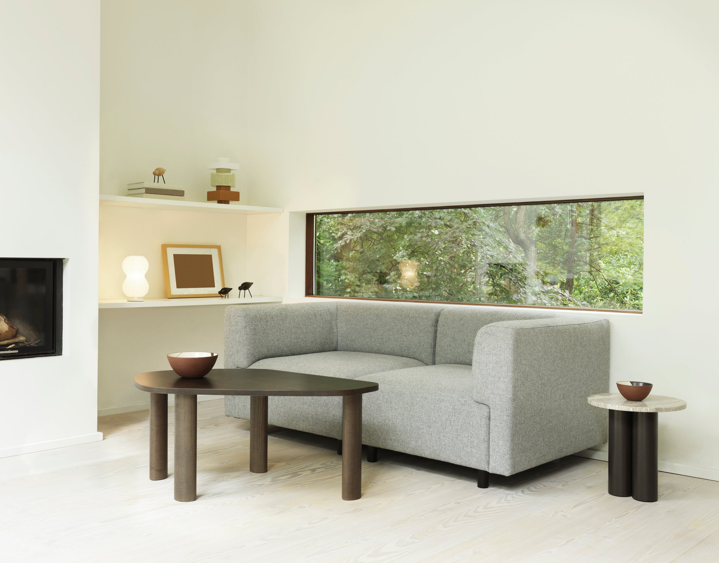 Redo oak upholstered sofa base