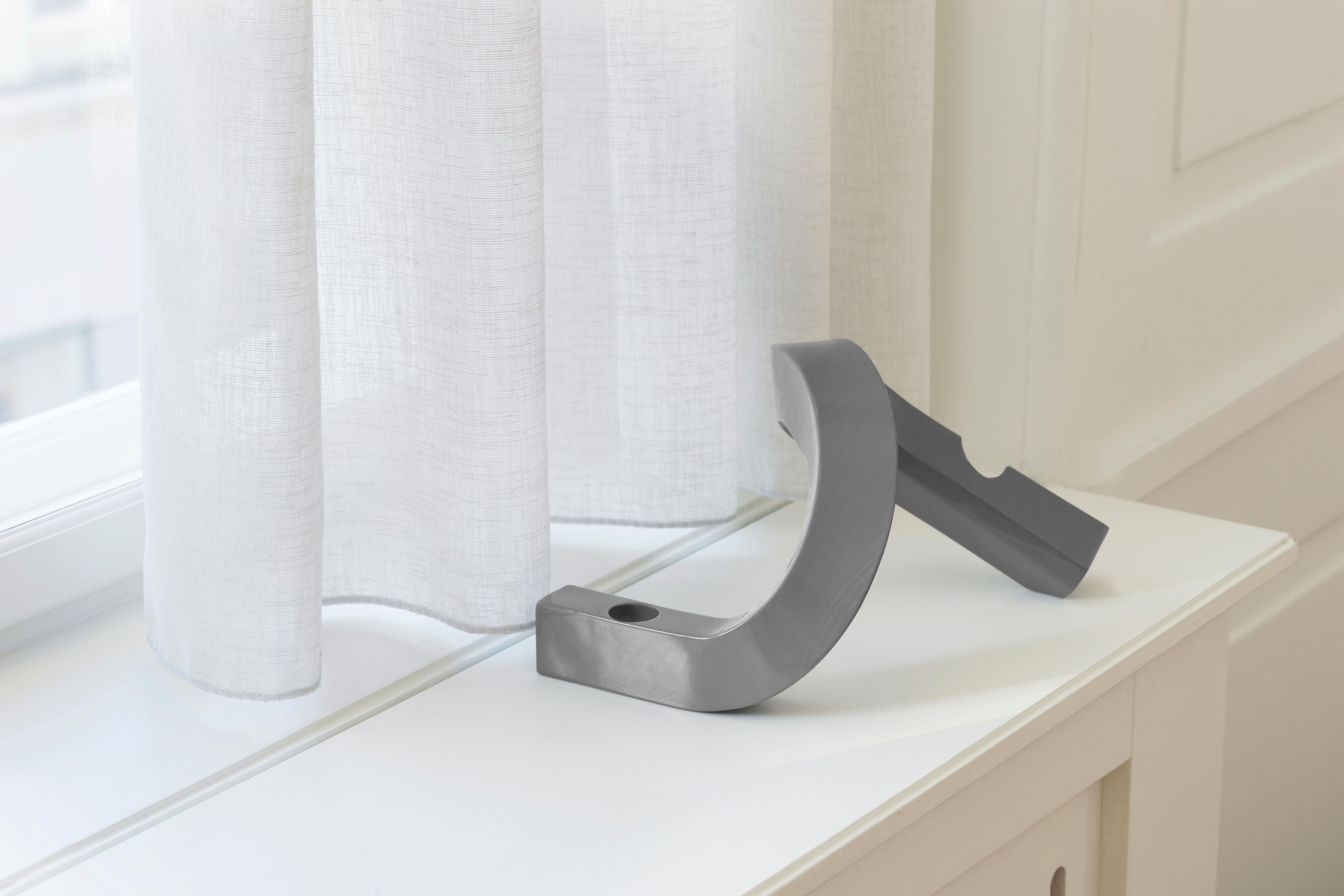 CROOKED TWO Candle Holder Warm Gray