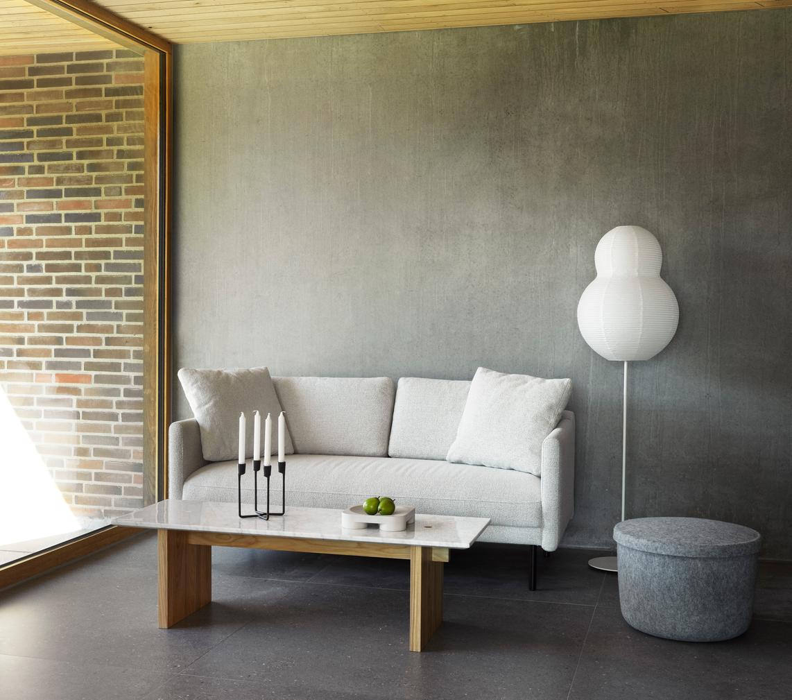 Pouf with hide gray storage