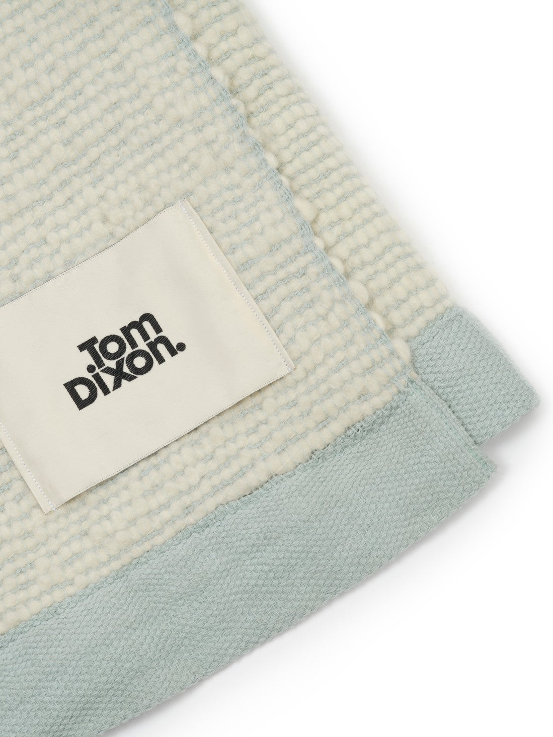 Cream THREAD blanket with blue