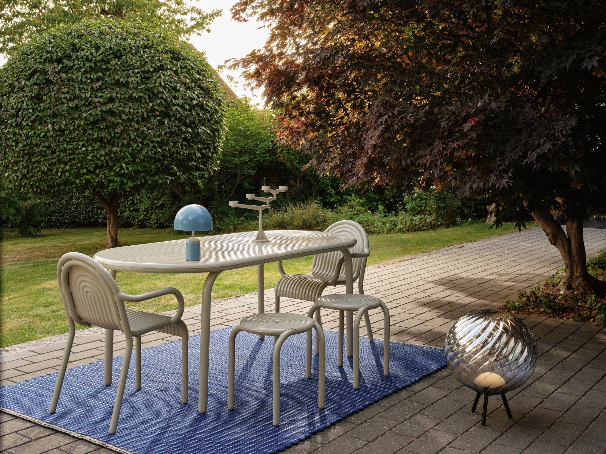 Außenteppich CORD blau