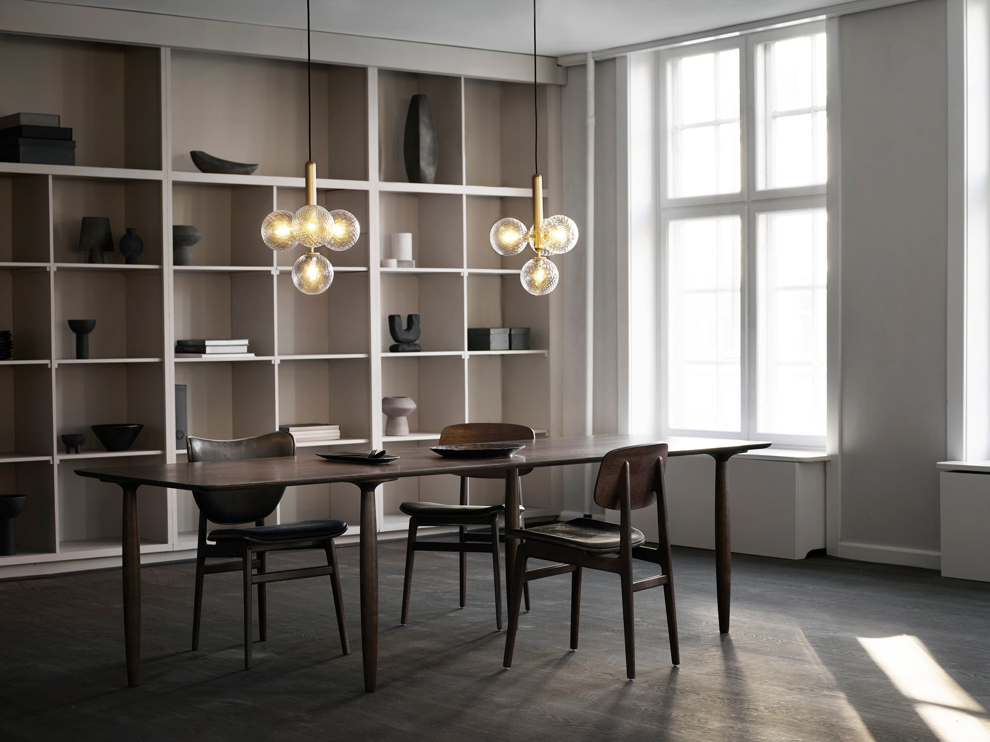 MIIRA 4 Pendant Lamp in Brass with Transparent Glass