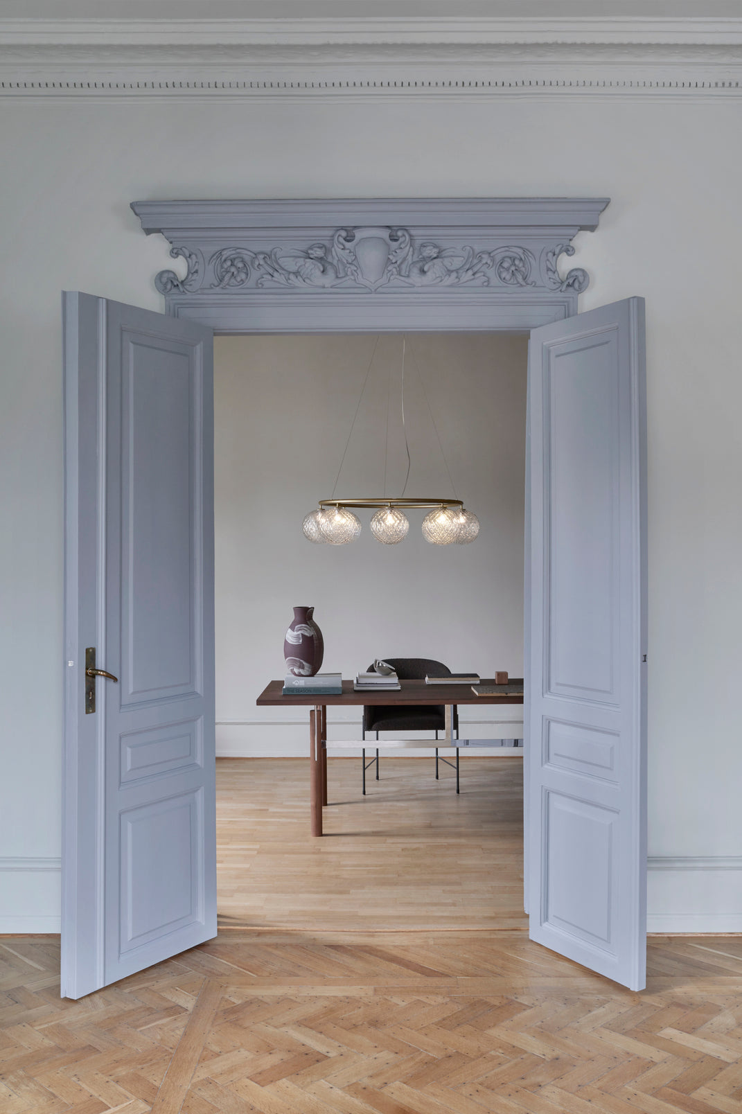 MIIRA 8 CIRCULAR Pendant Lamp in Brass with Transparent Glass