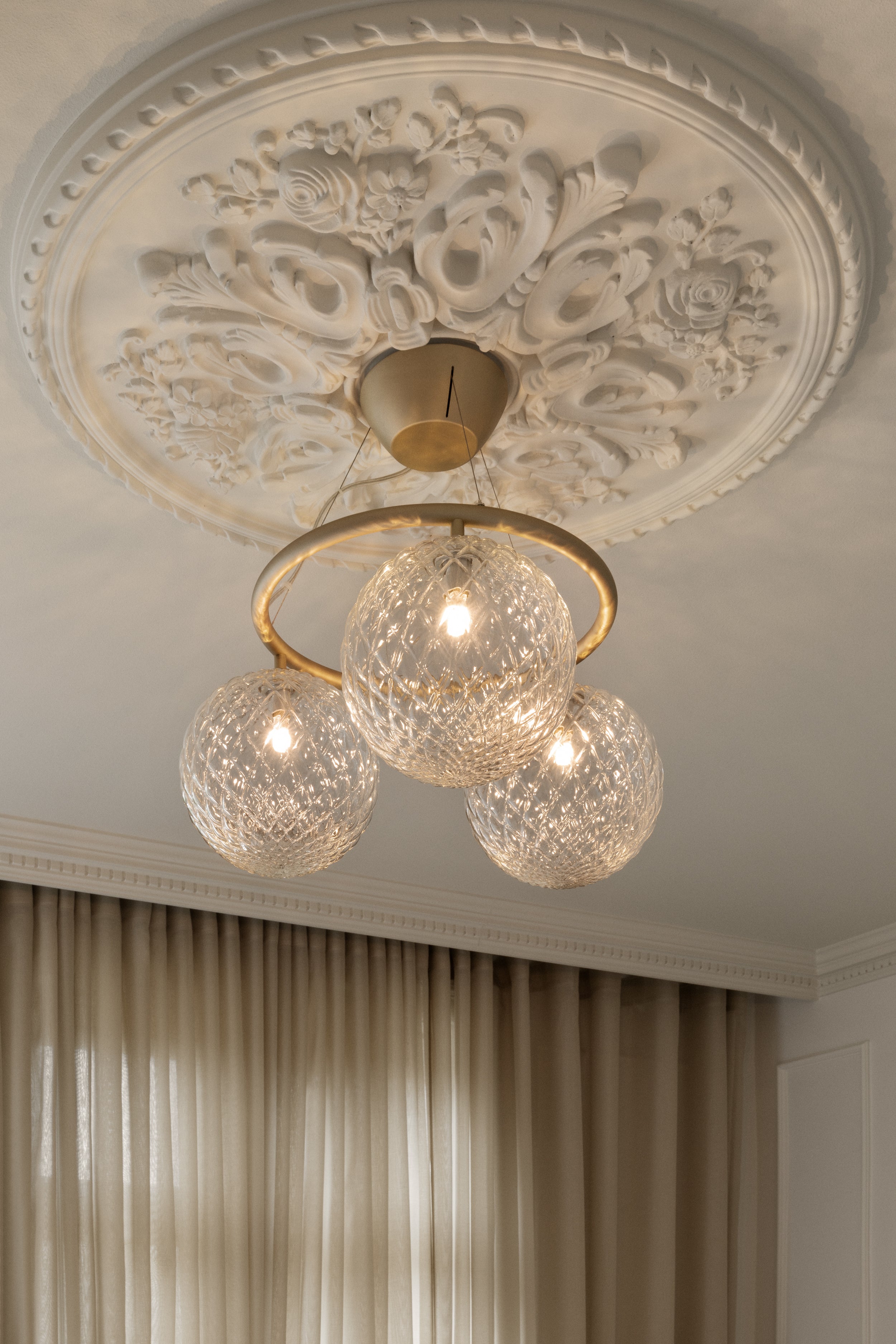 MIIRA 3 CIRCULAR Pendant Lamp in Brass with Transparent Glass