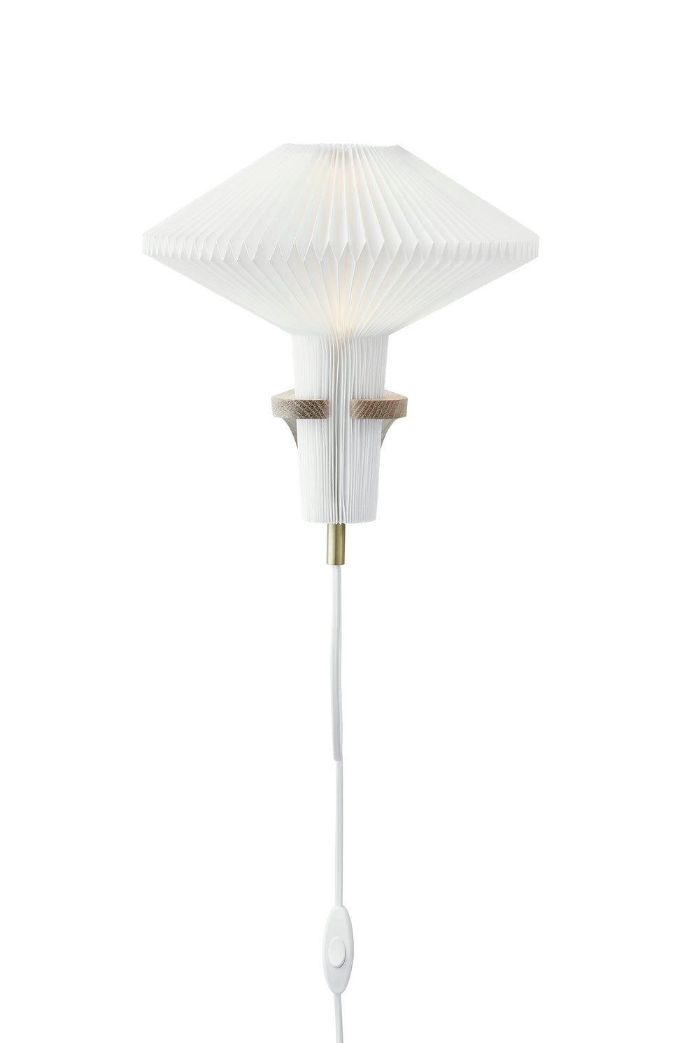 Wall lamp MODEL 204 MUSHROOM white with a light oak base