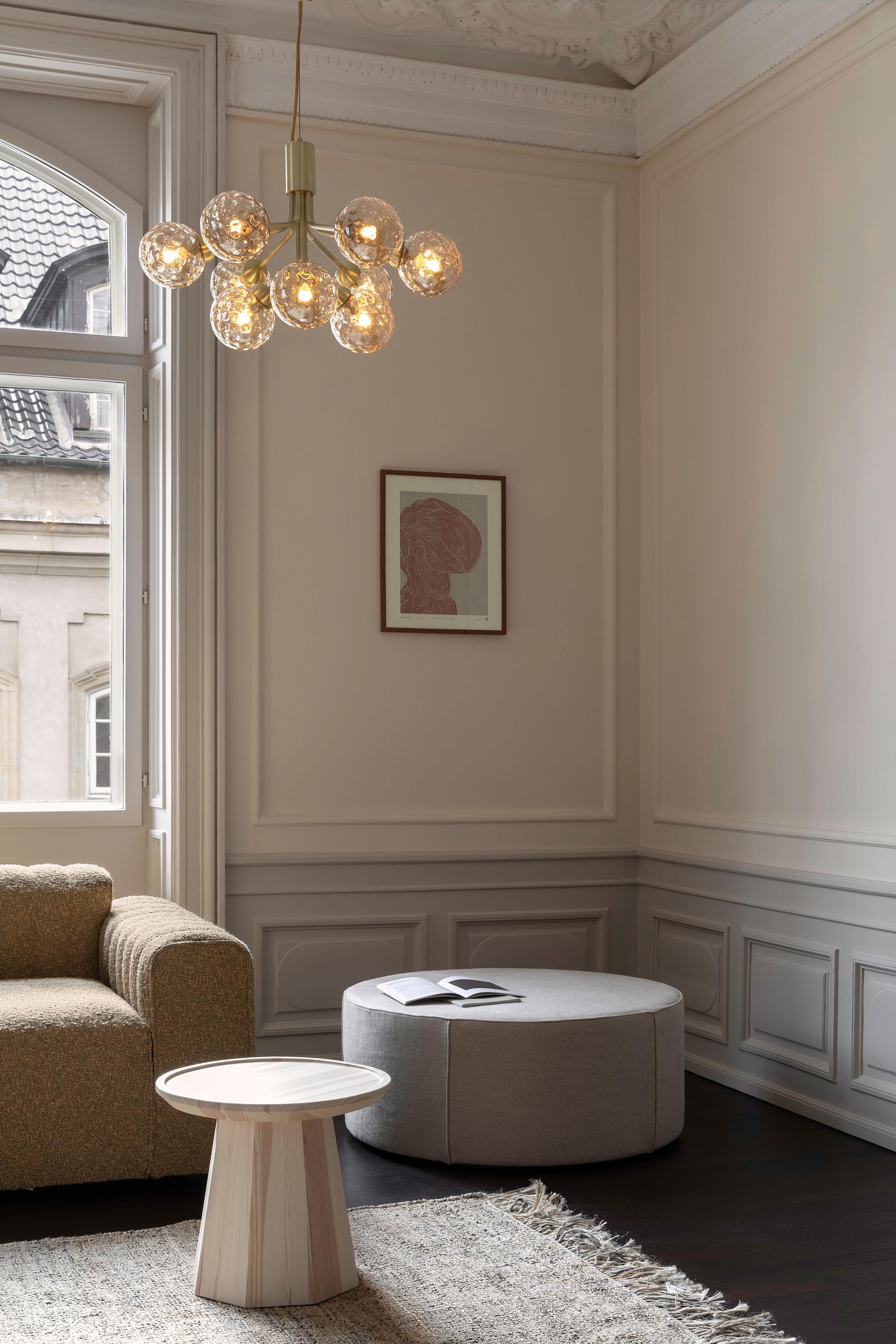 APIALES 9 Pendant Lamp in Brass with Gold Glass [Antonina] [Amelia spr]