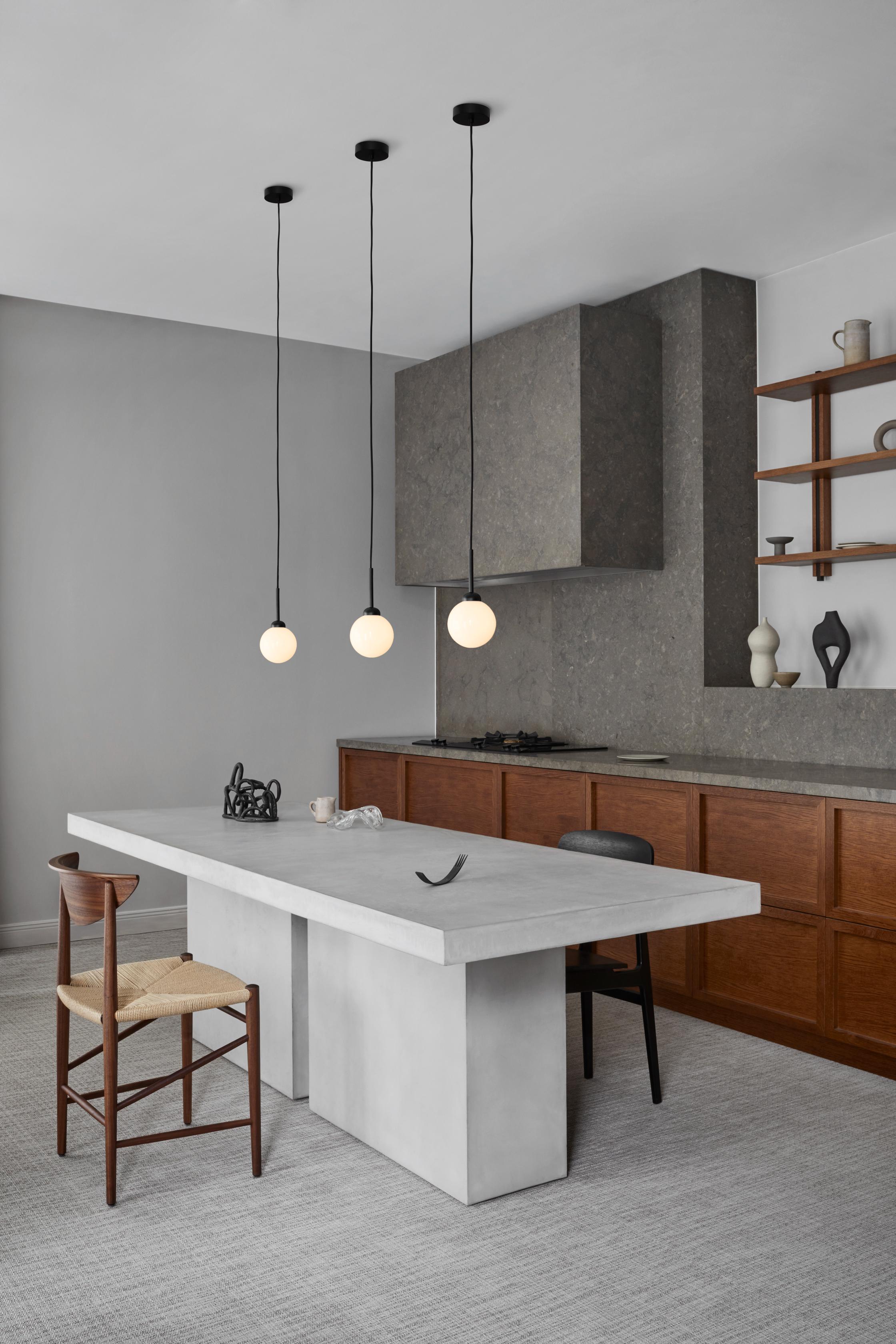 APIALES Black Pendant Lamp with Opal Glass