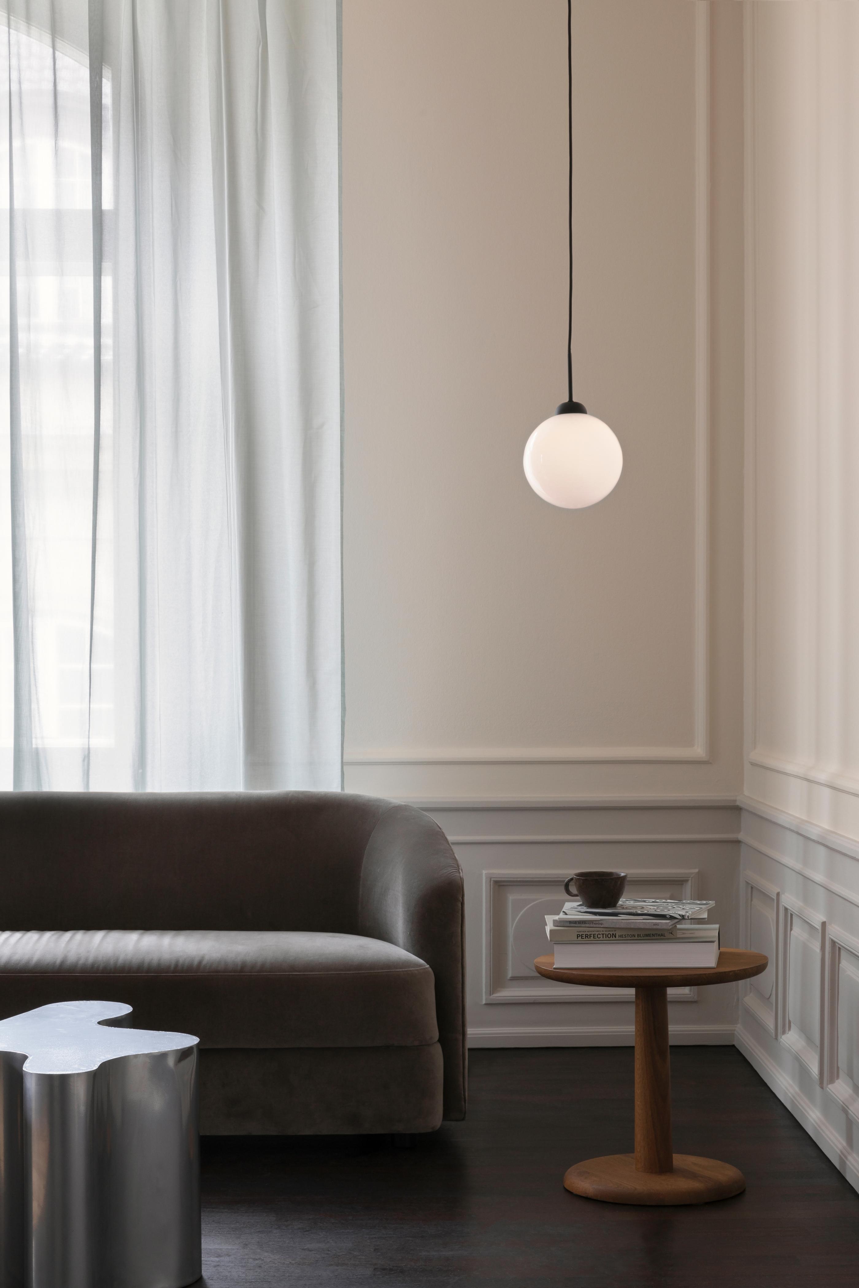 APIALES Black Pendant Lamp with Opal Glass