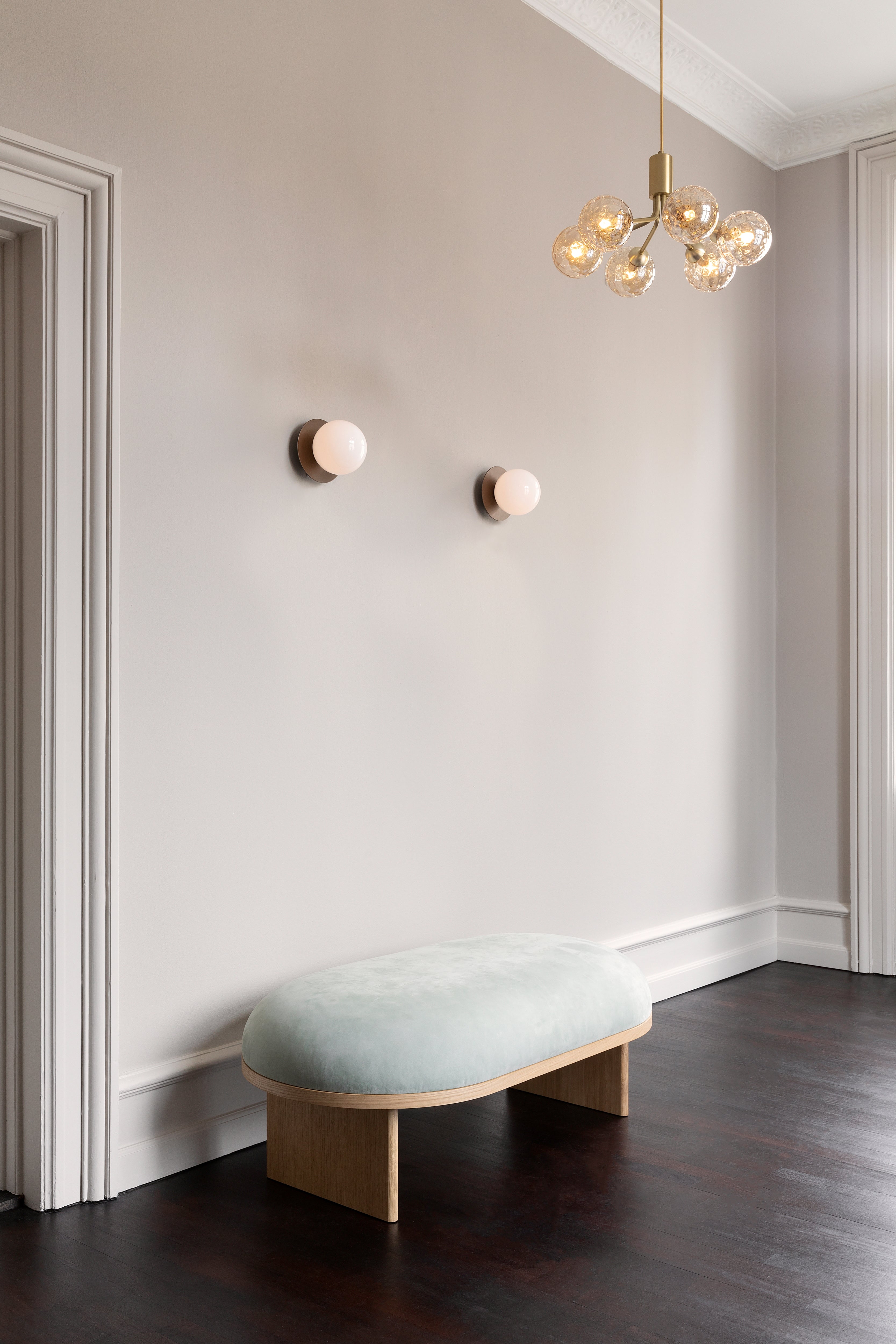 Recessed Wall Light LIILA Dark Brown with Opal Glass