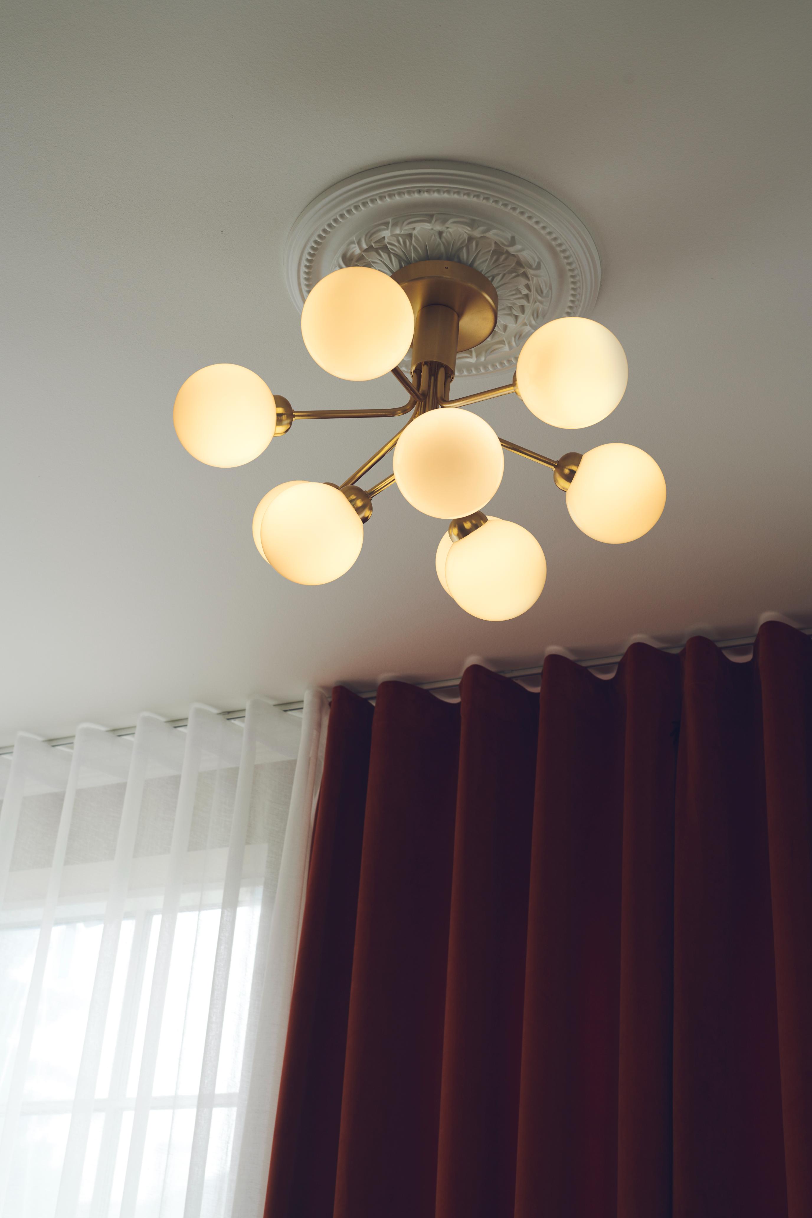 APIALES 9 Ceiling Lamp Black with Opal Glass [Antonina] [Amelia spr]
