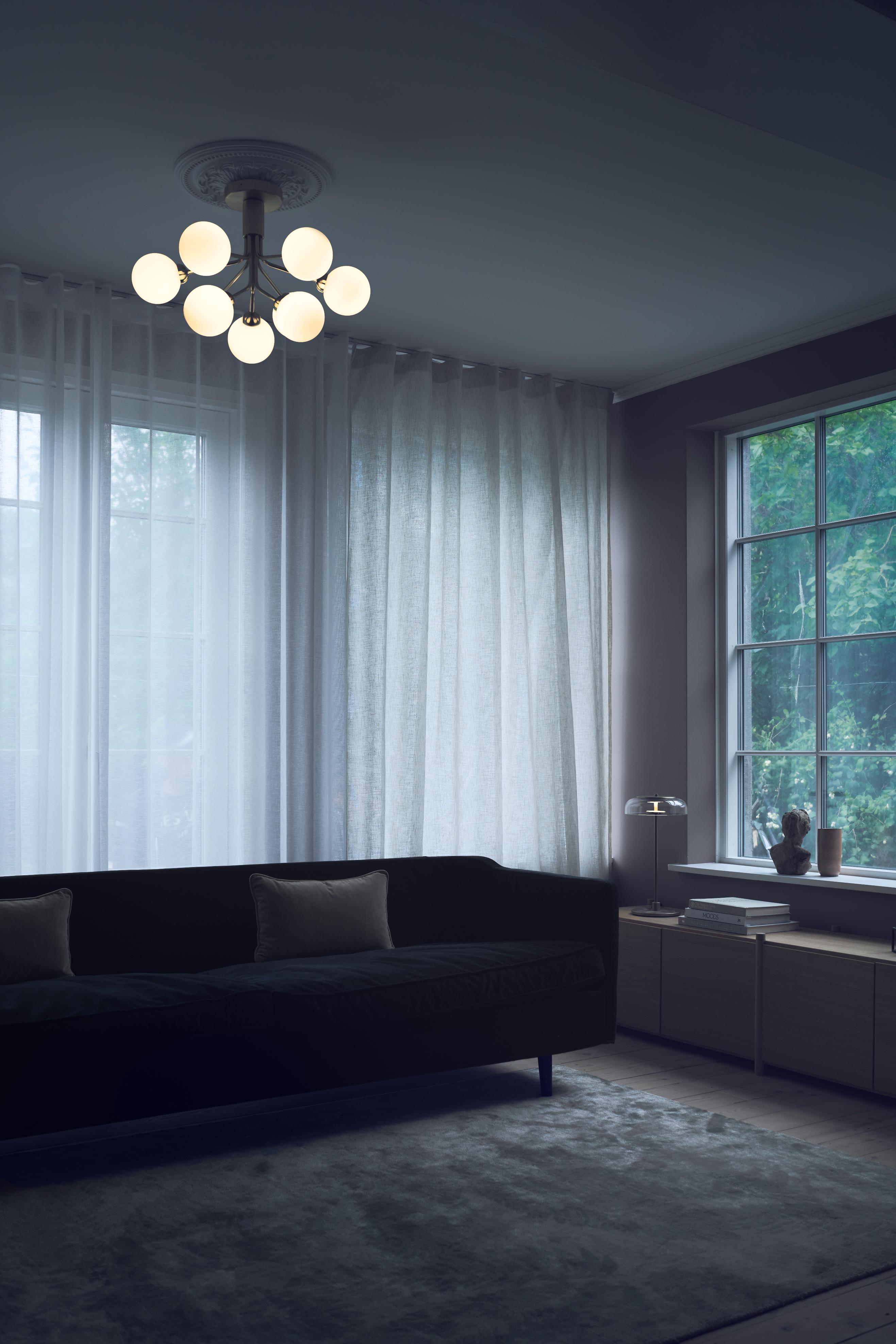 APIALES 9 Ceiling Lamp in Brass with Opal Glass [Antonina] [Amelia spr]