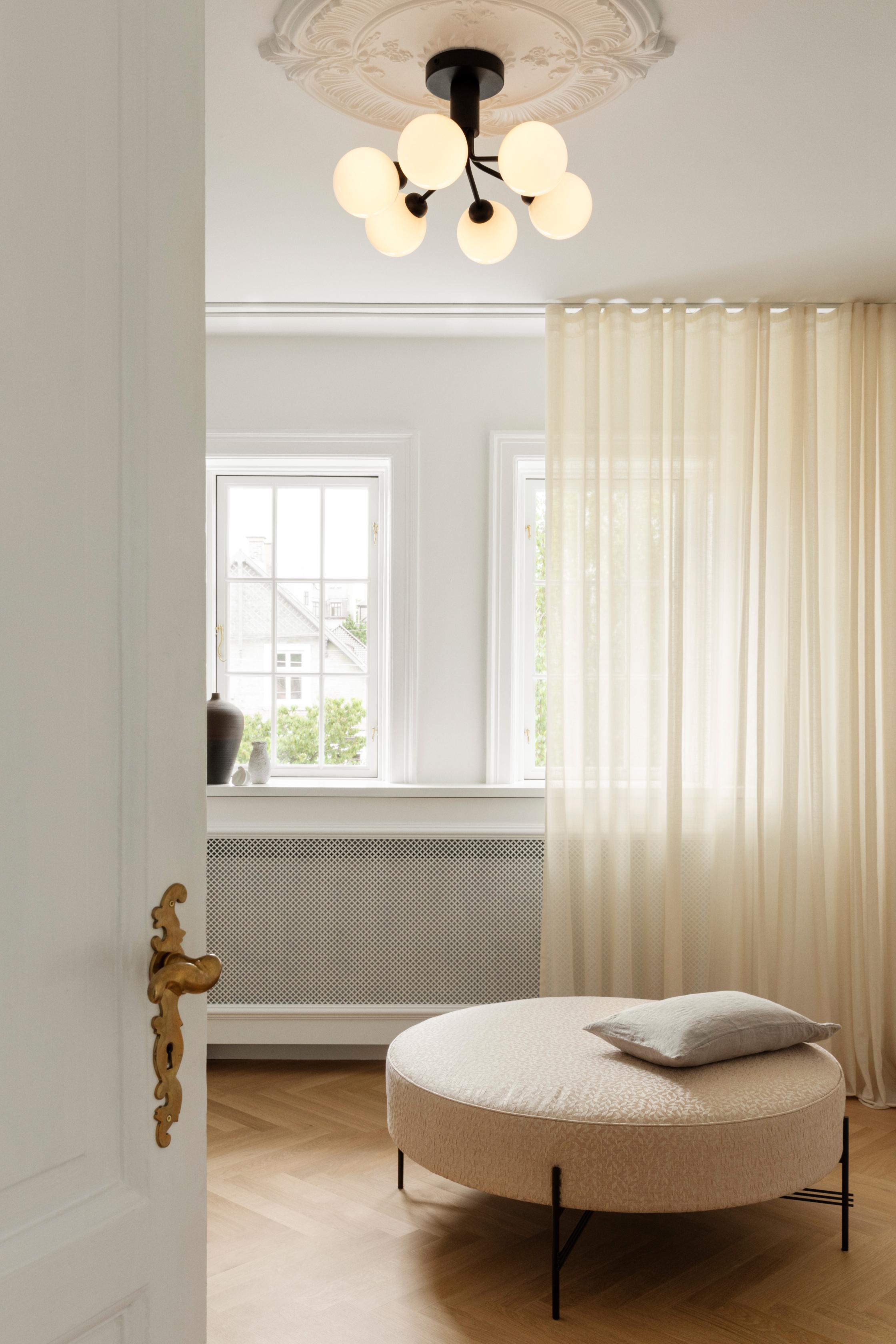 APIALES 6 Ceiling Lamp in Brass with Opal Glass [Antonina] [Amelia spr]
