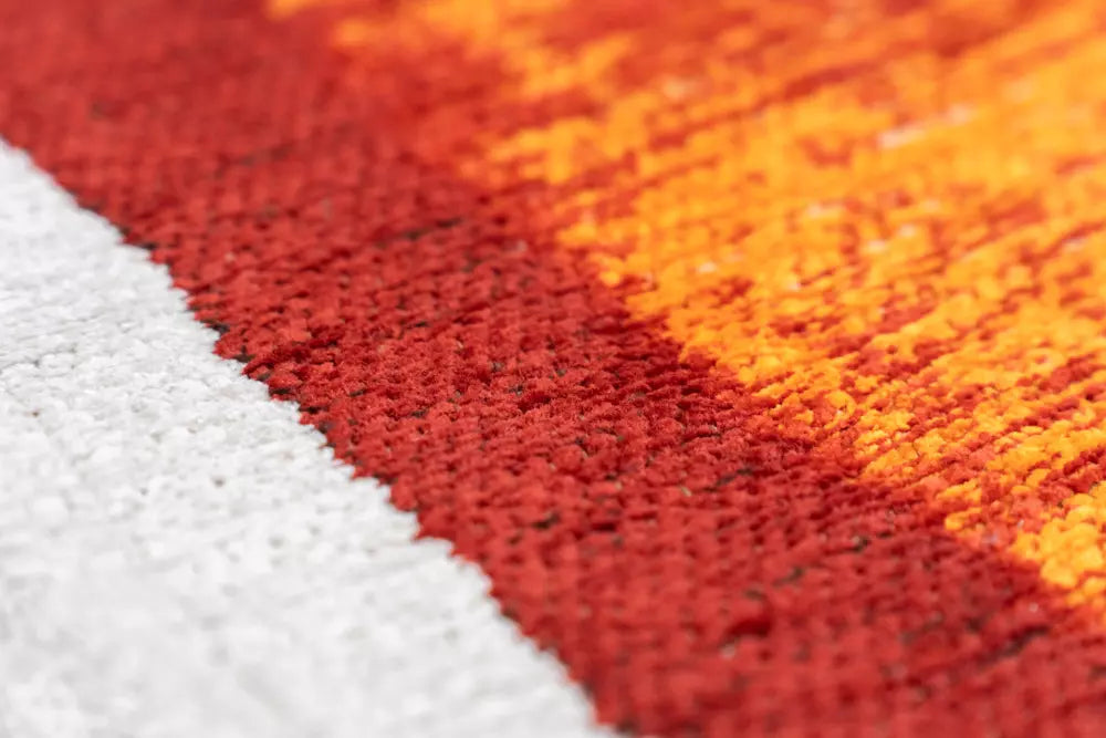 BRUSH Beige Rug with Orange