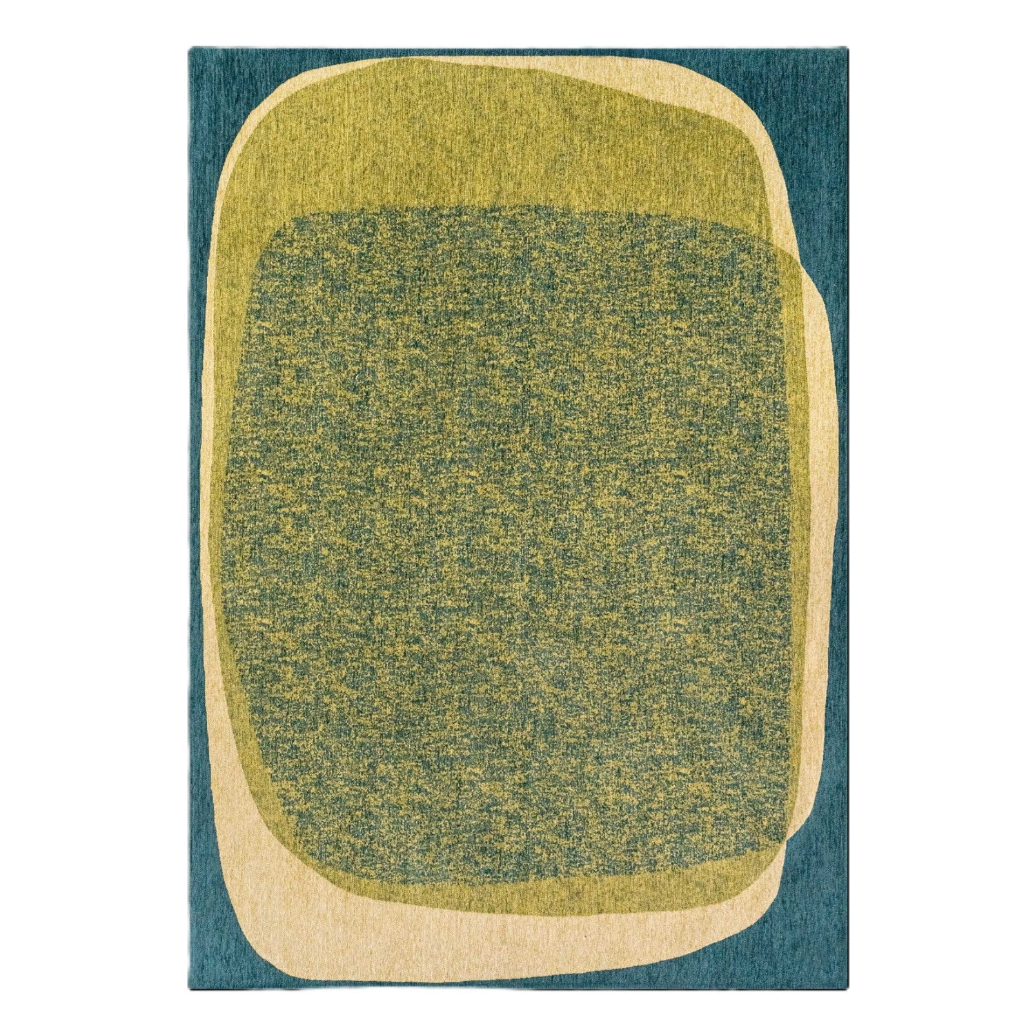 Teppich MARBLE grün mit blau und beige