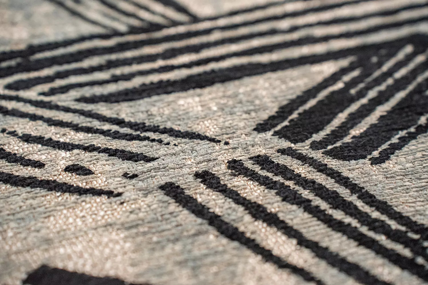 KANJI Gray Carpet with Black and Beige