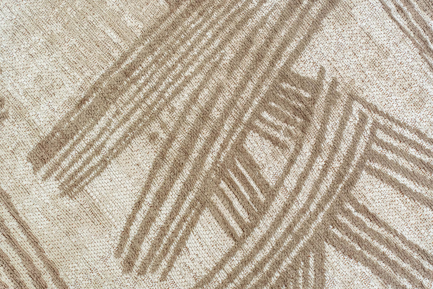 Ovaler Teppich KANJI beige mit cremefarbenem