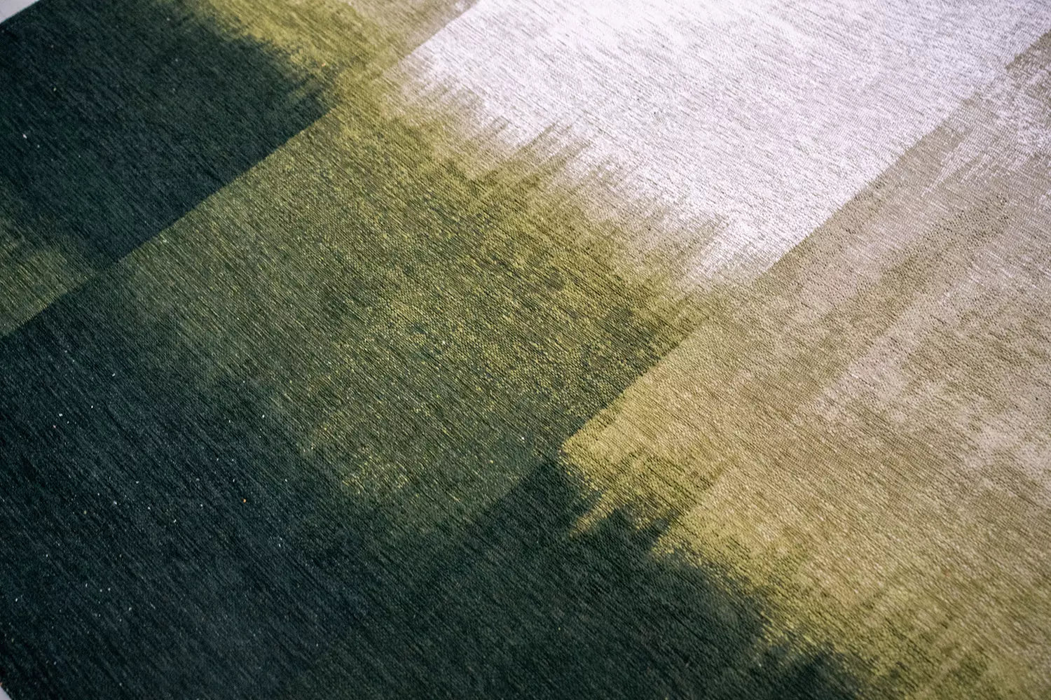 Runder Teppich SENDAI grün mit Weiß