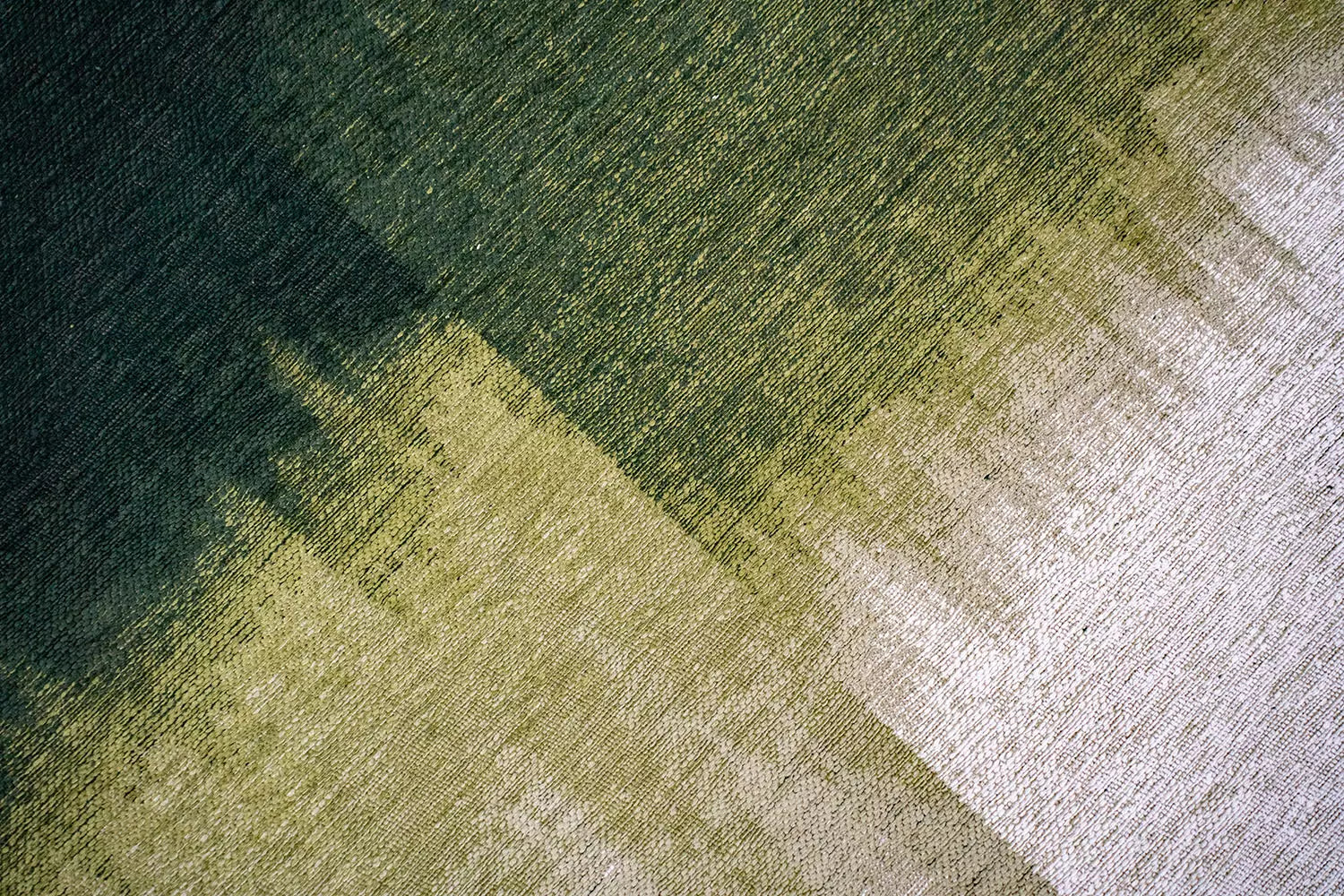 Runder Teppich SENDAI grün mit Weiß