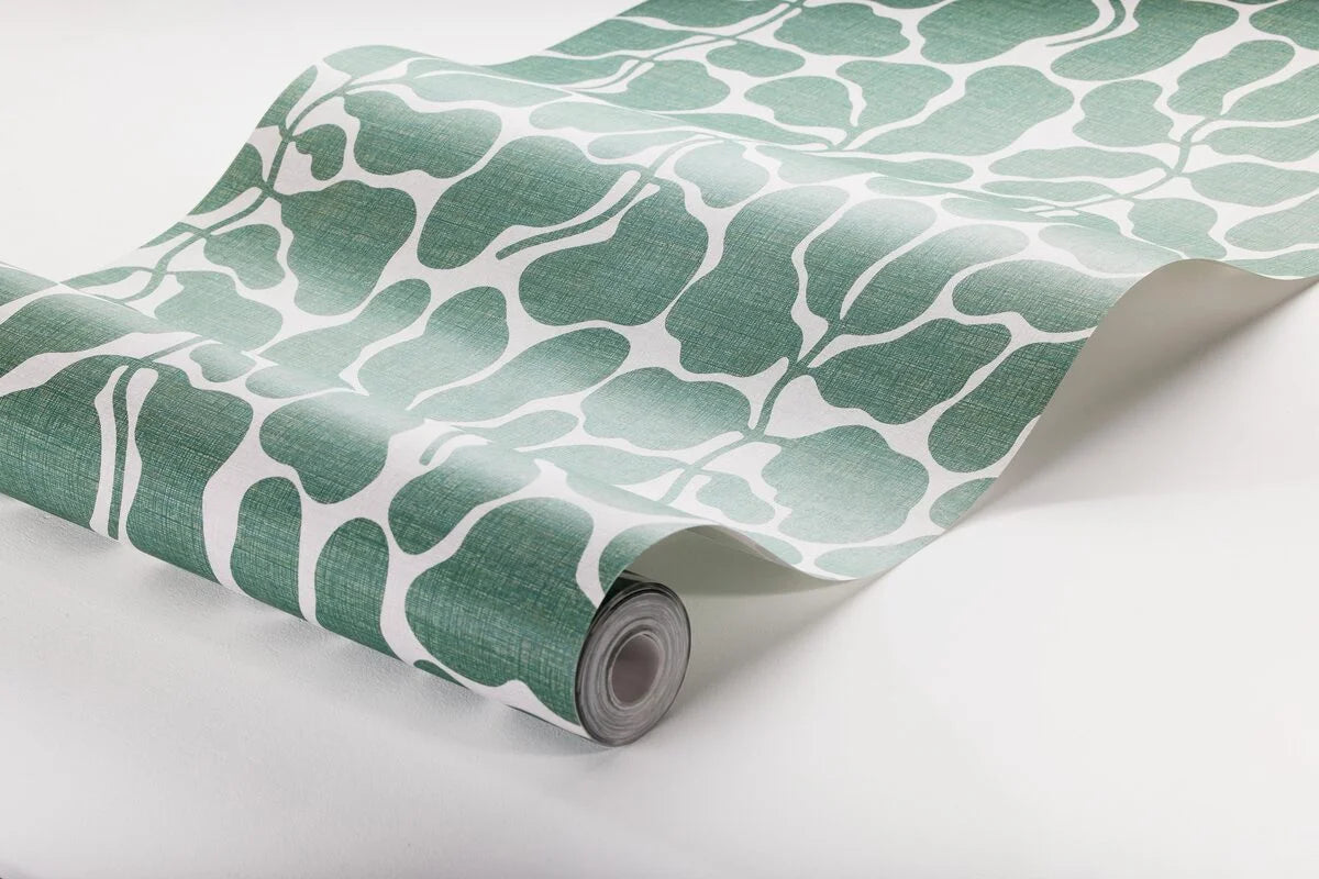 Vlies-Tapete mit pflanzlichem Muster MY SECRET GARDEN grün mit weiß