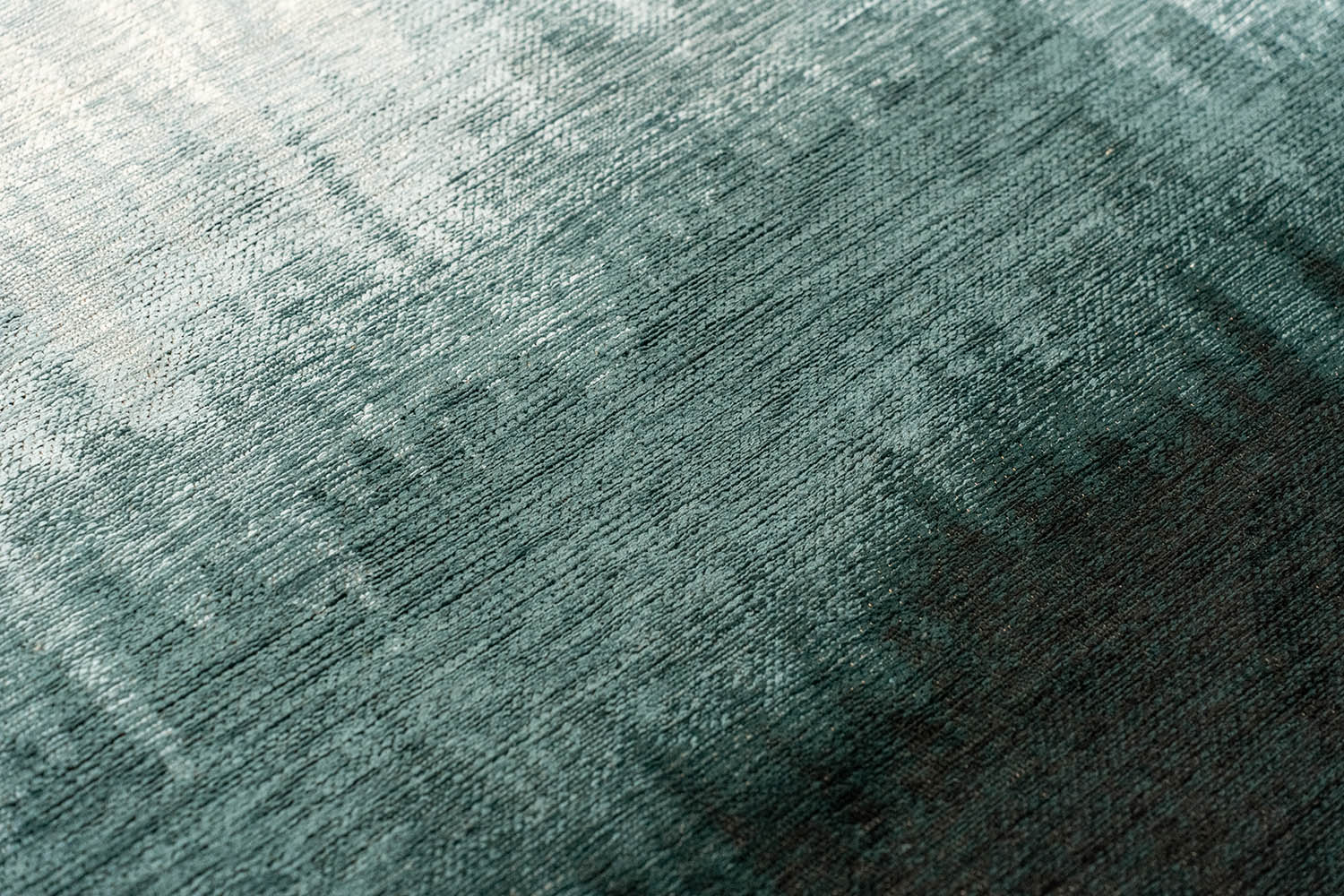 Round rug SENDAI blue with white