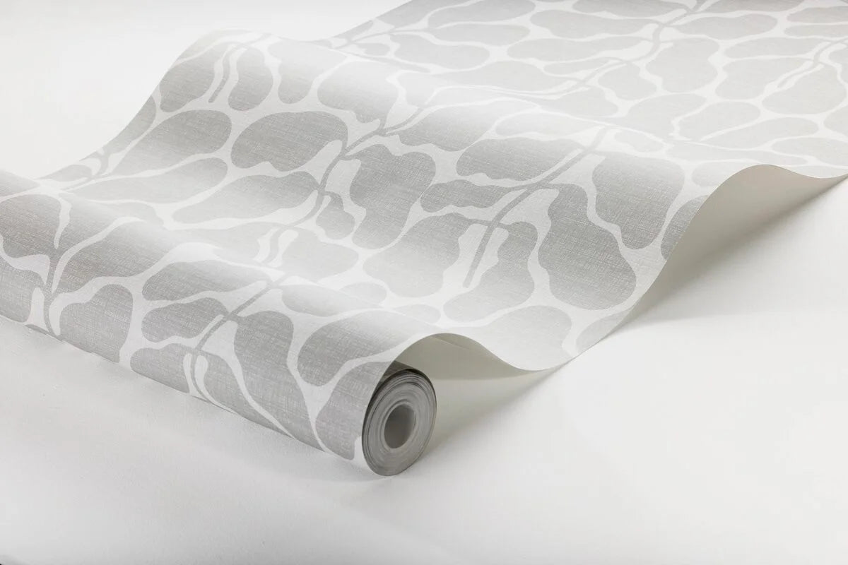 Vlies-Tapete mit pflanzlichem Muster MY SECRET GARDEN grau mit weiß