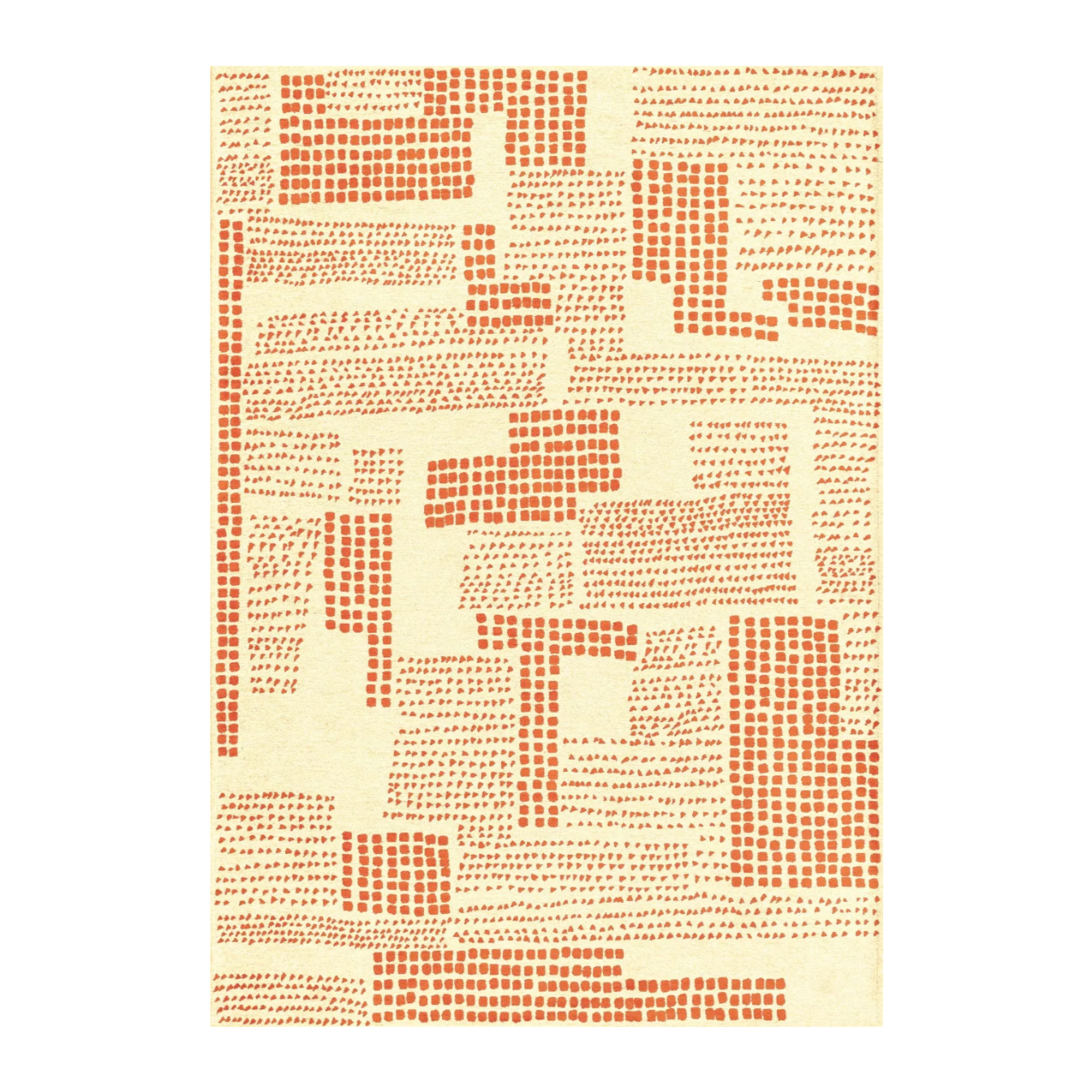 Beige ZEN rug with orange