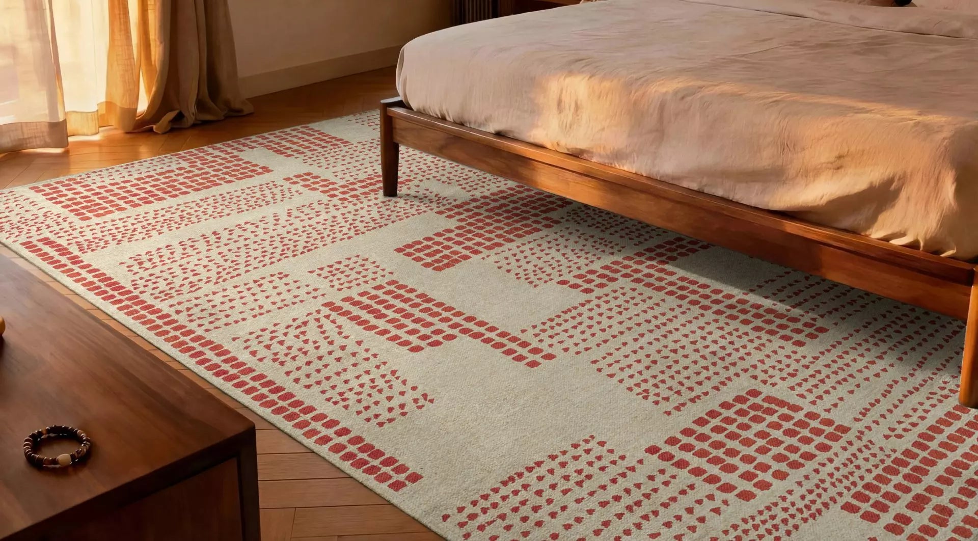 Beige ZEN rug with orange