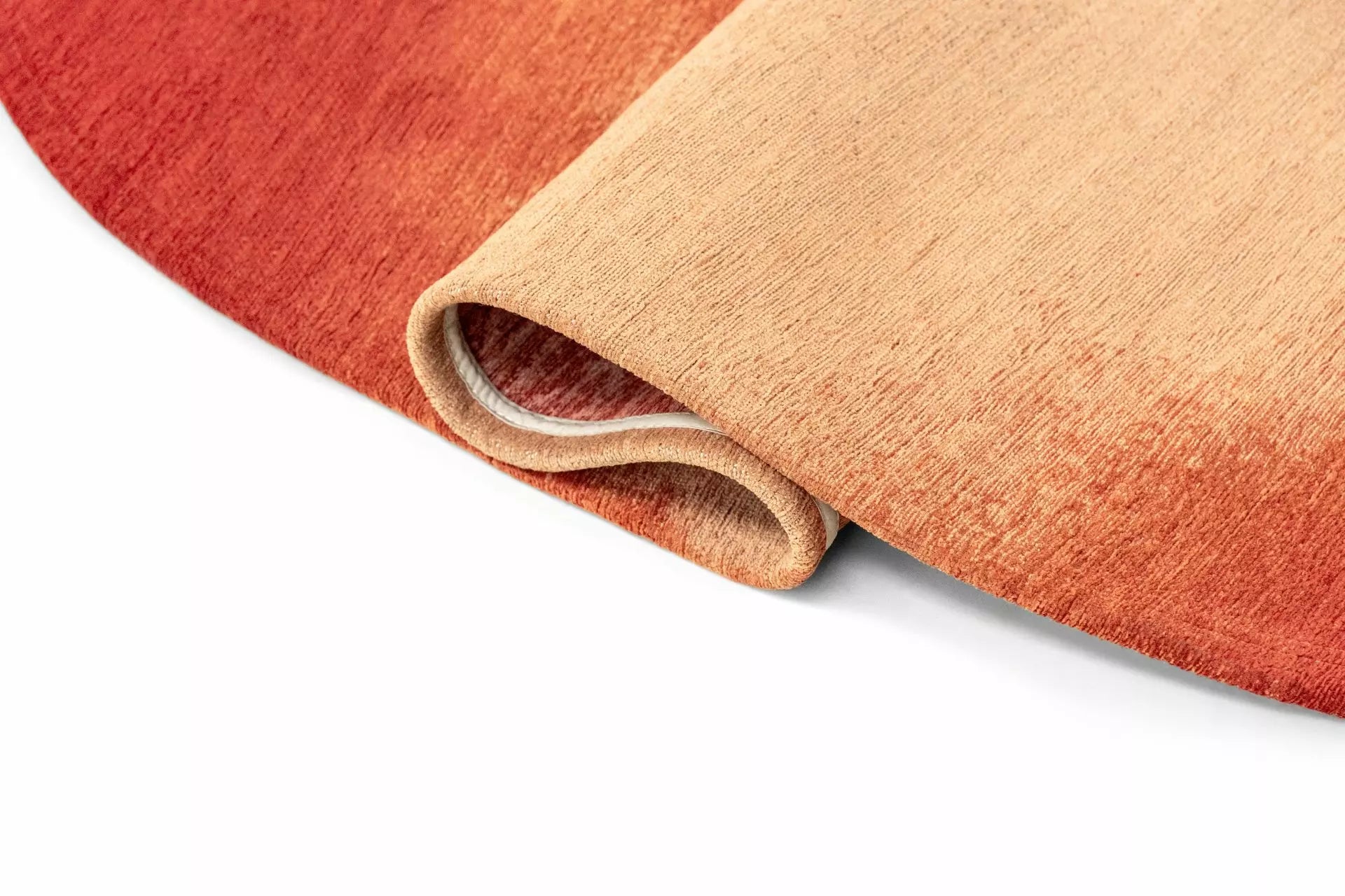 Ovaler Teppich AQUARELLE LEAF rot mit orangefarbenen Akzenten