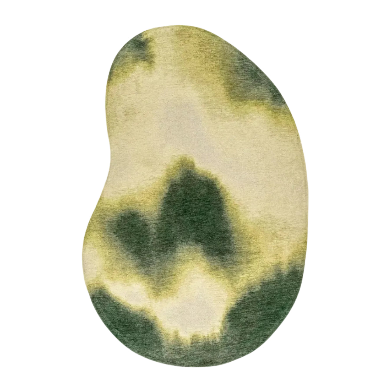 Ovaler Teppich AQUARELLE LEAF grün mit gelb