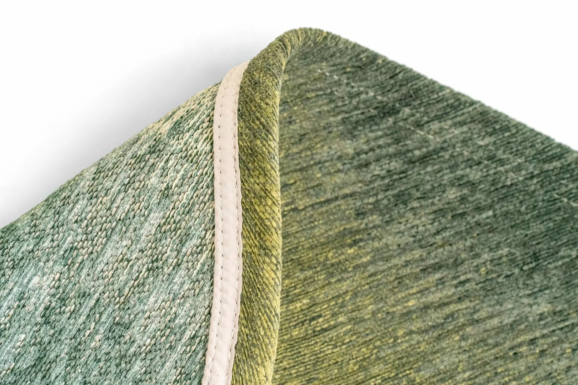 Ovaler Teppich AQUARELLE LEAF grün mit gelb