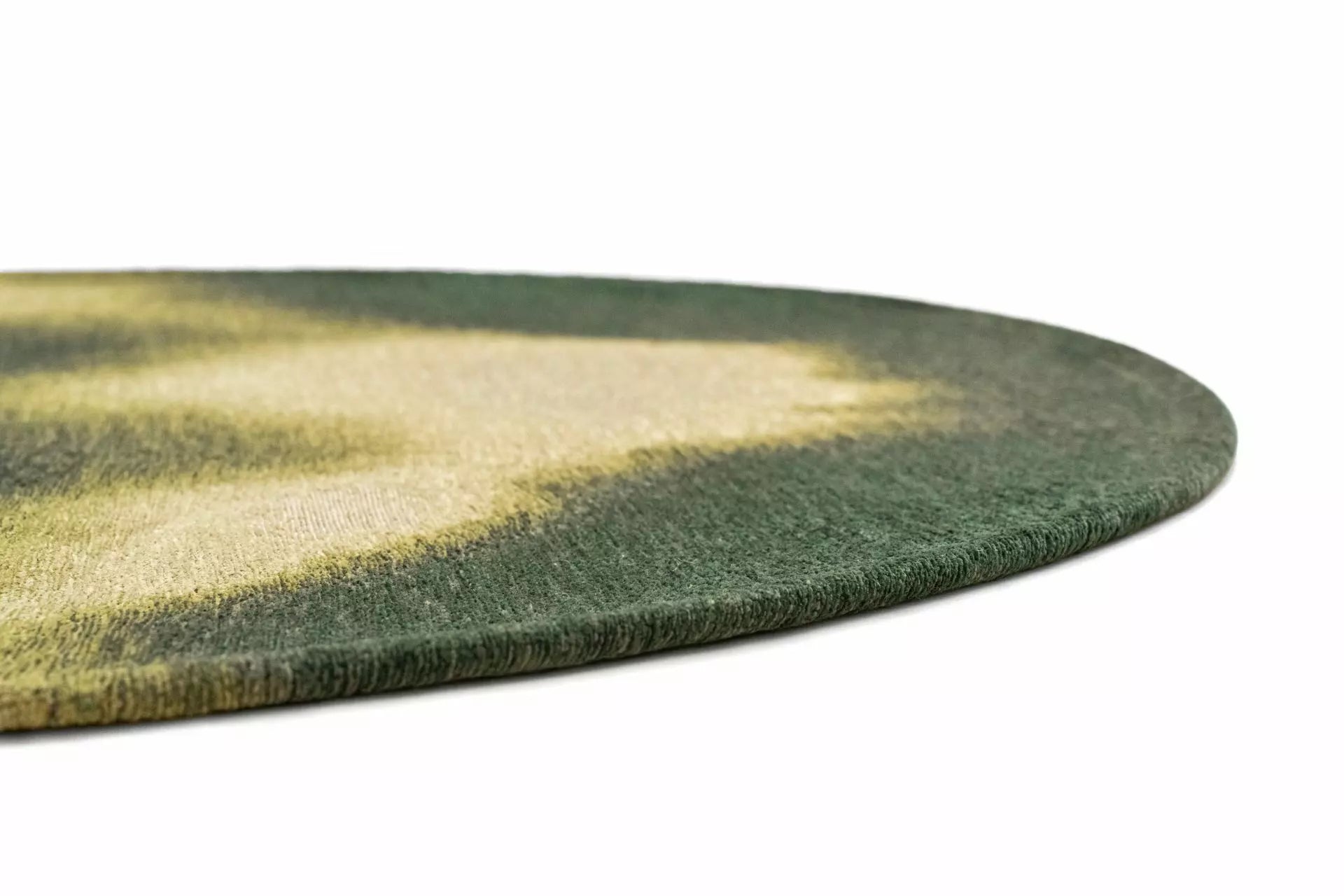 Ovaler Teppich AQUARELLE LEAF grün mit gelb