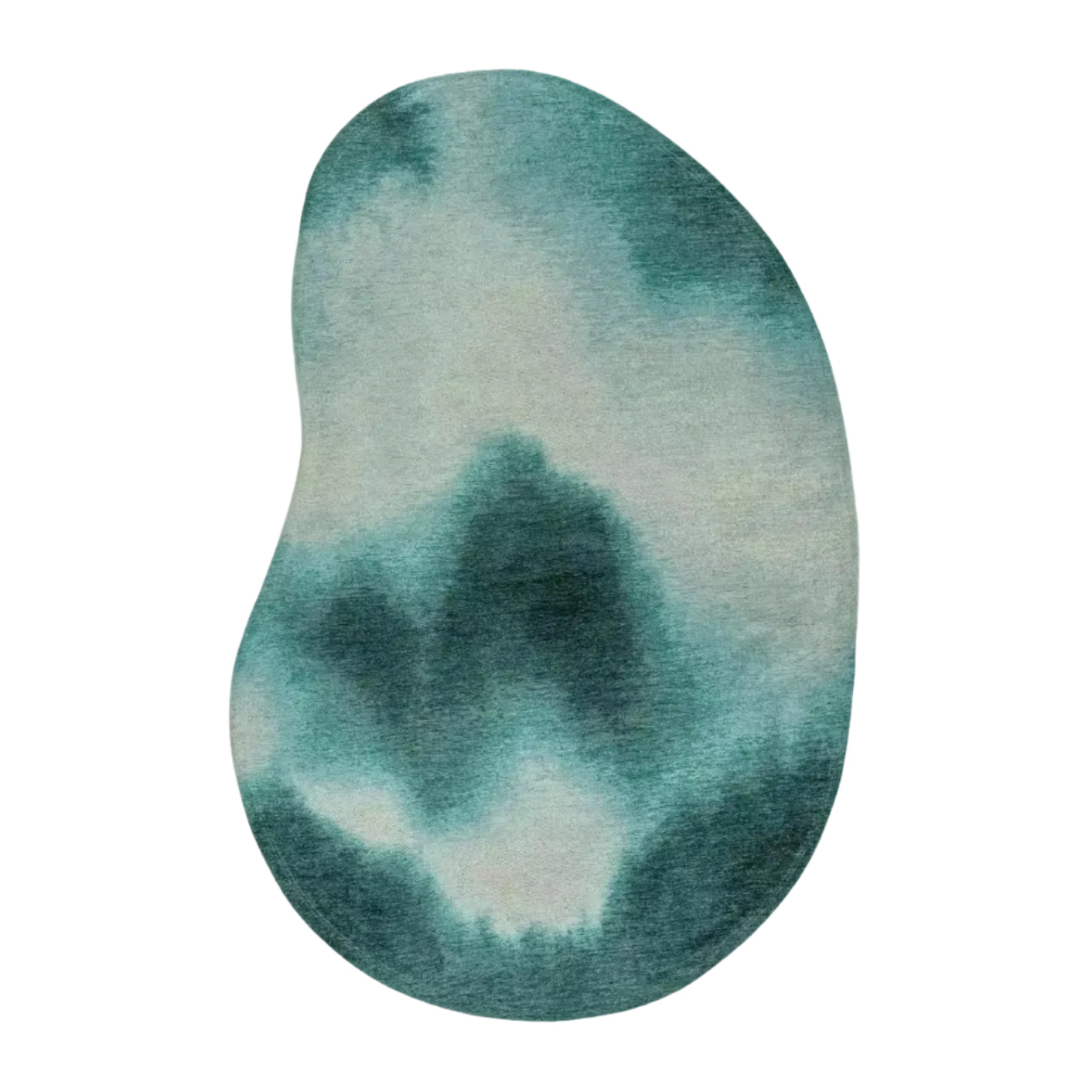 Ovaler Teppich AQUARELLE LEAF himmelblau mit Grau