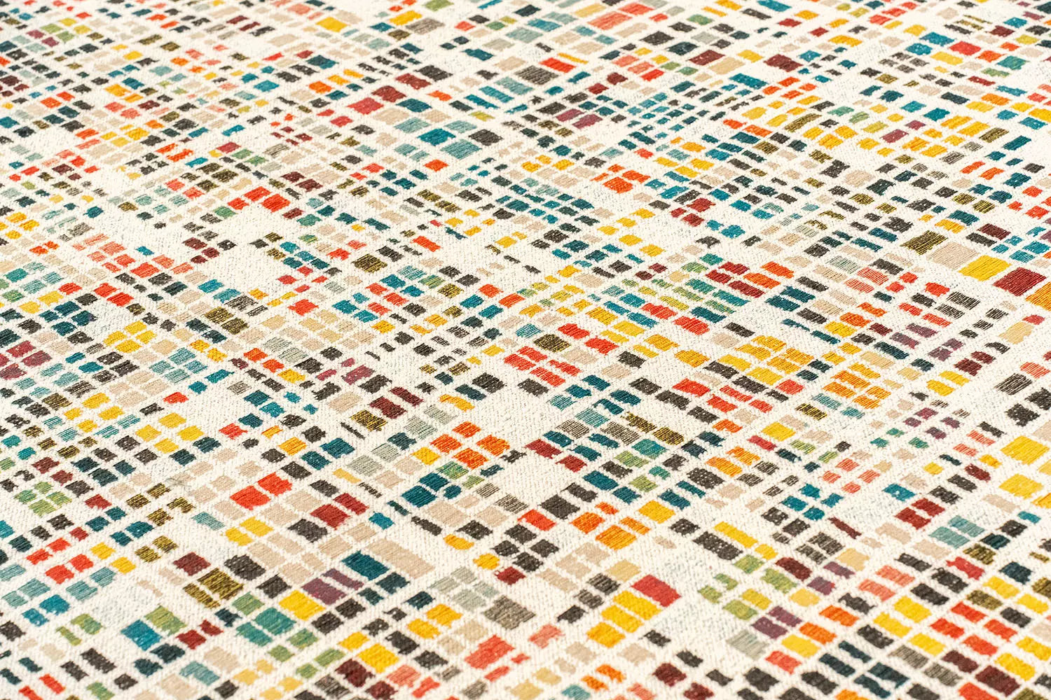 Teppich CUBIK beige mit buntem Muster