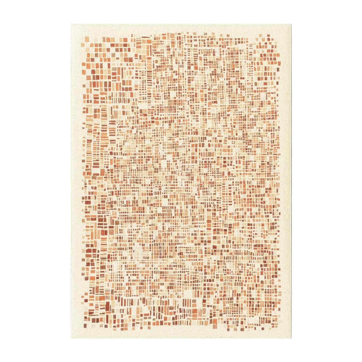 Teppich CUBIK beige mit orange und bordeaux