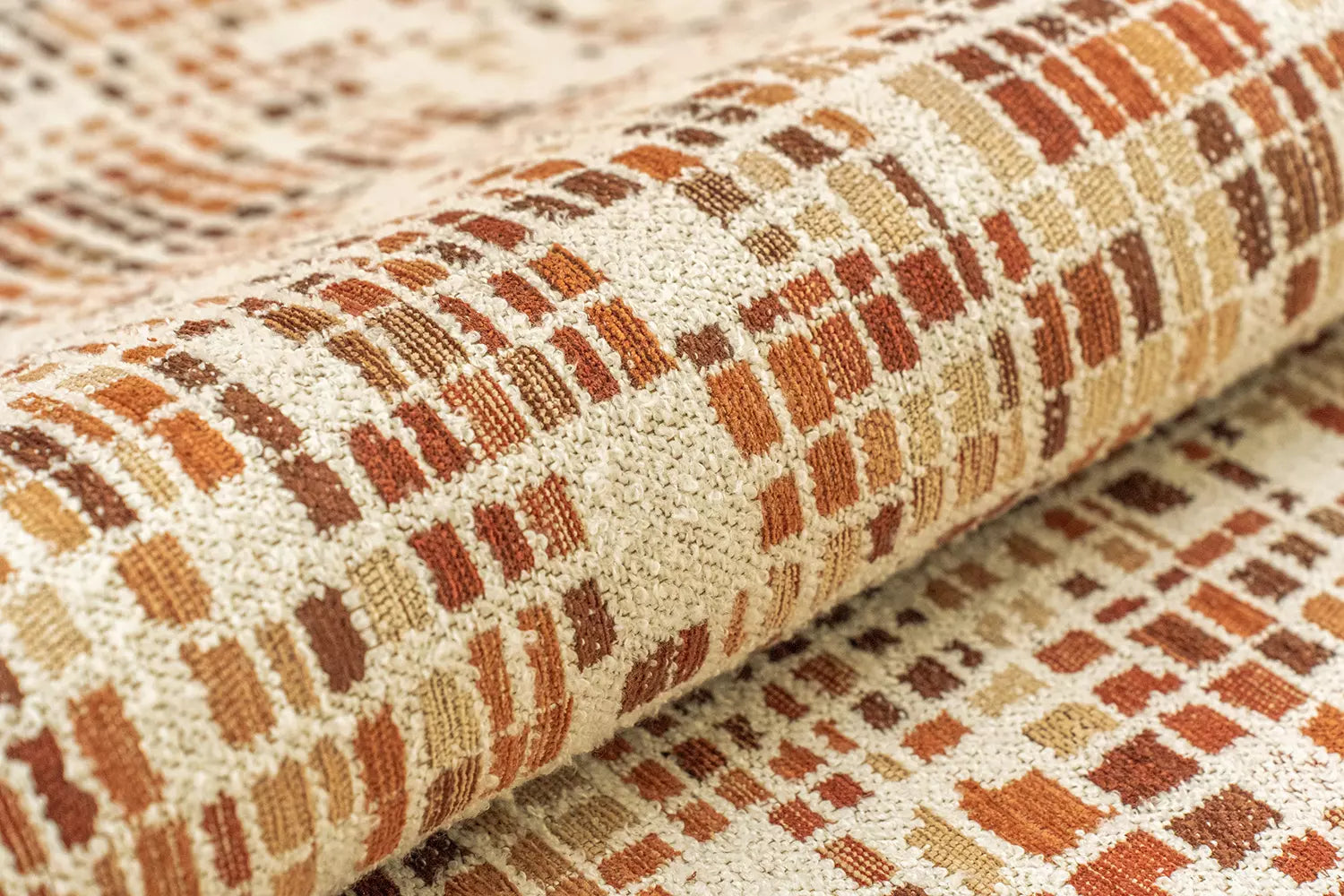 Teppich CUBIK beige mit orange und bordeaux