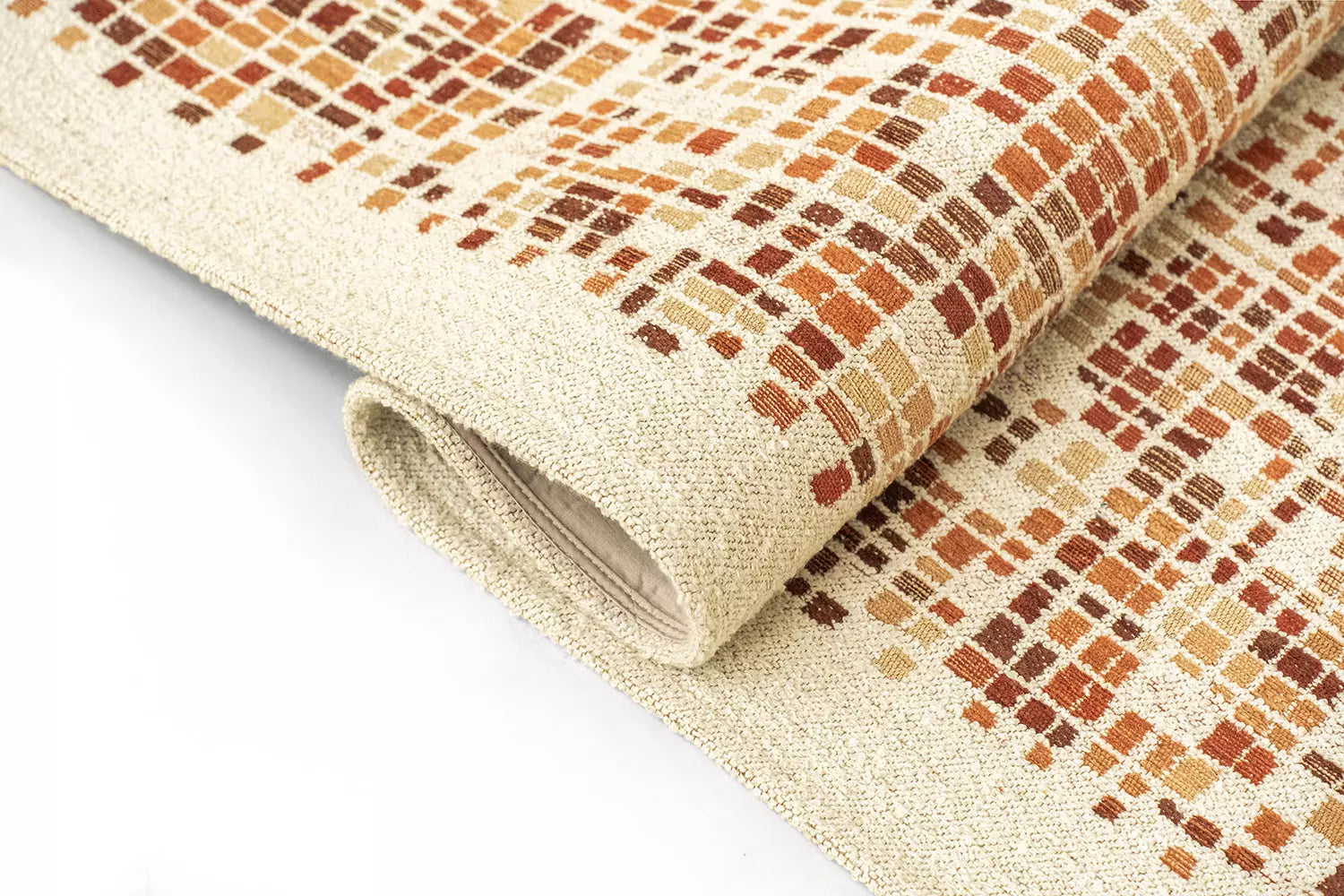 Teppich CUBIK beige mit orange und bordeaux