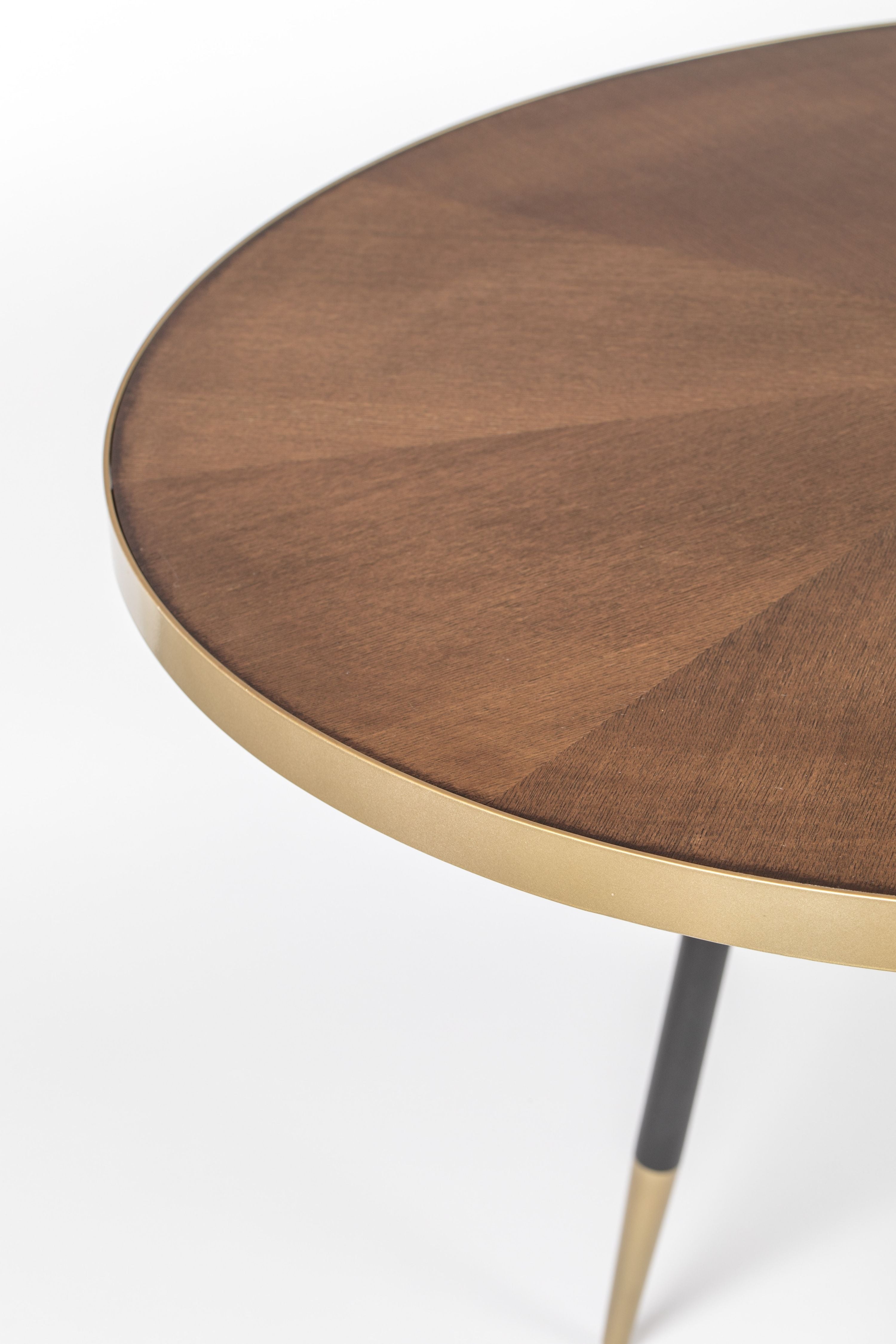 Oval table Denise veneer ash with a black base