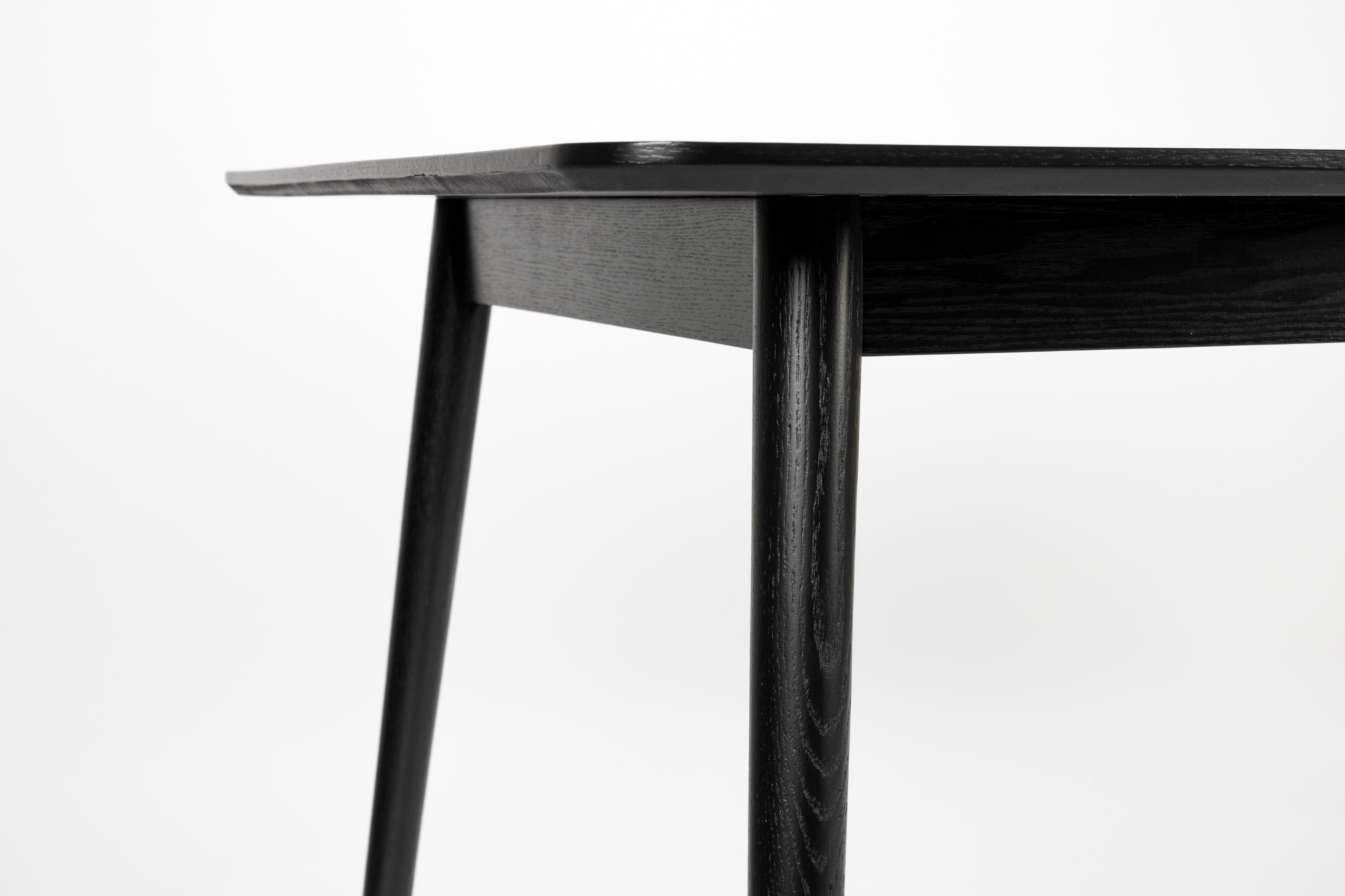 Fabio table black oak veneer