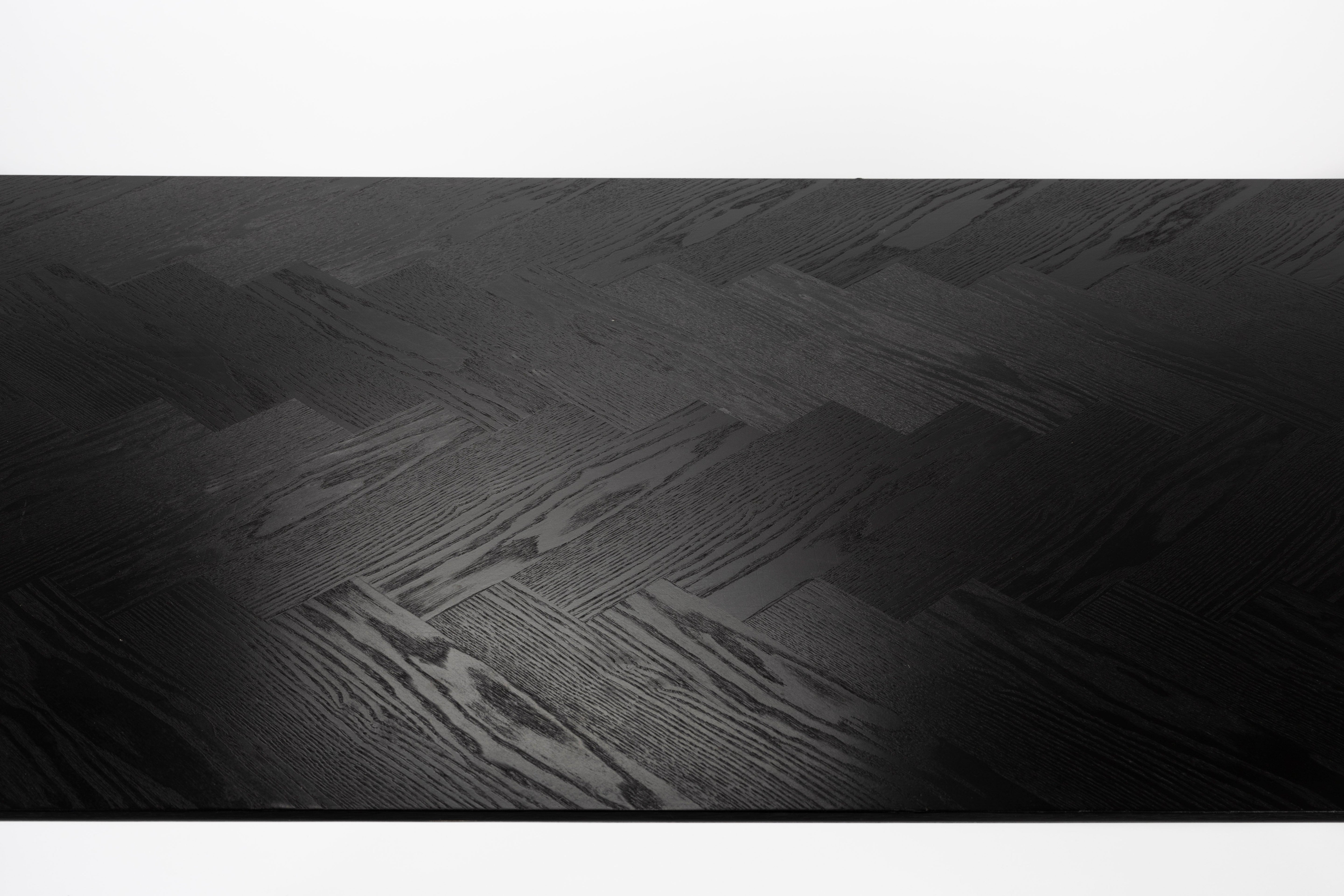 Fabio table black oak veneer