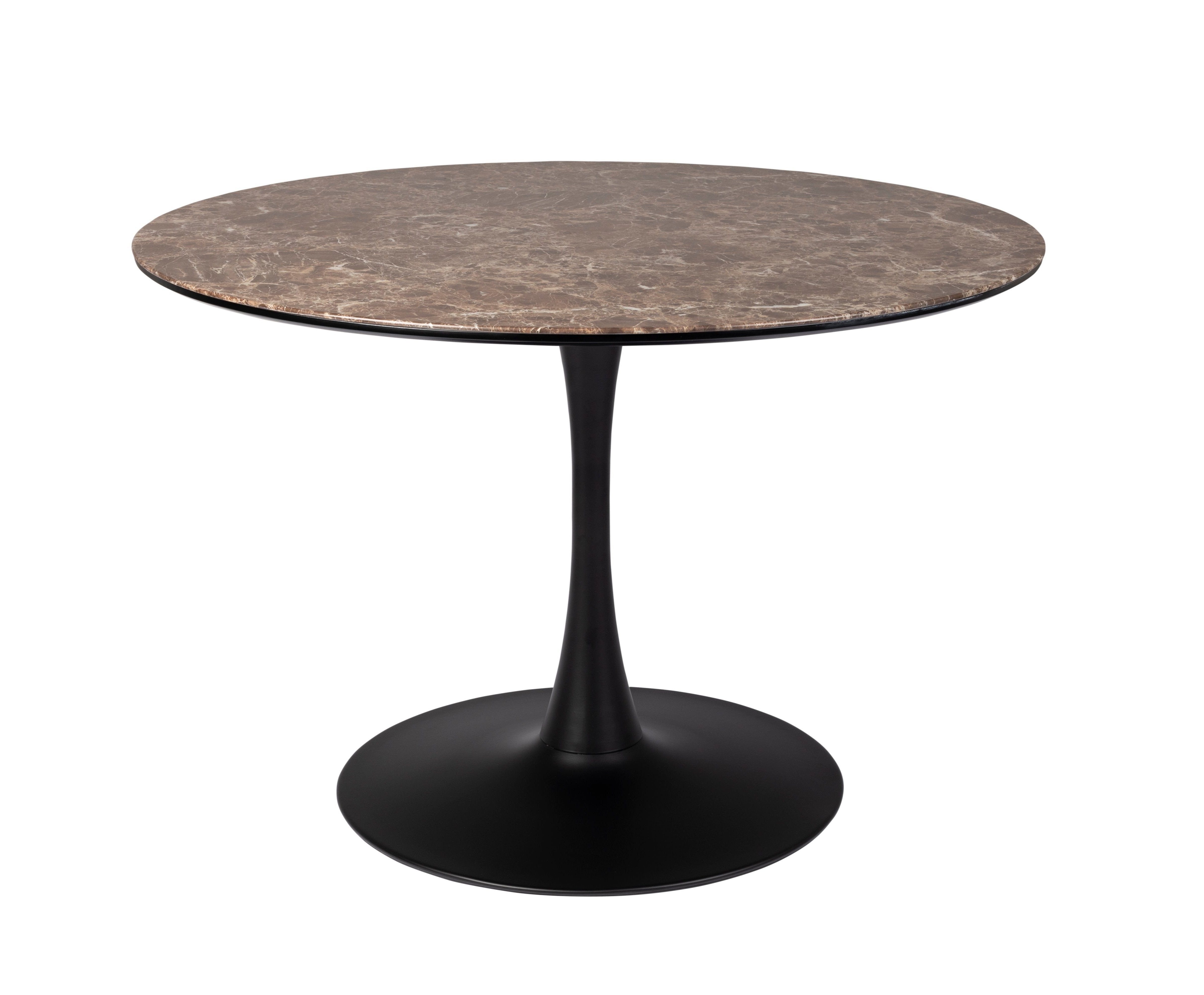 Round table brown with a black base